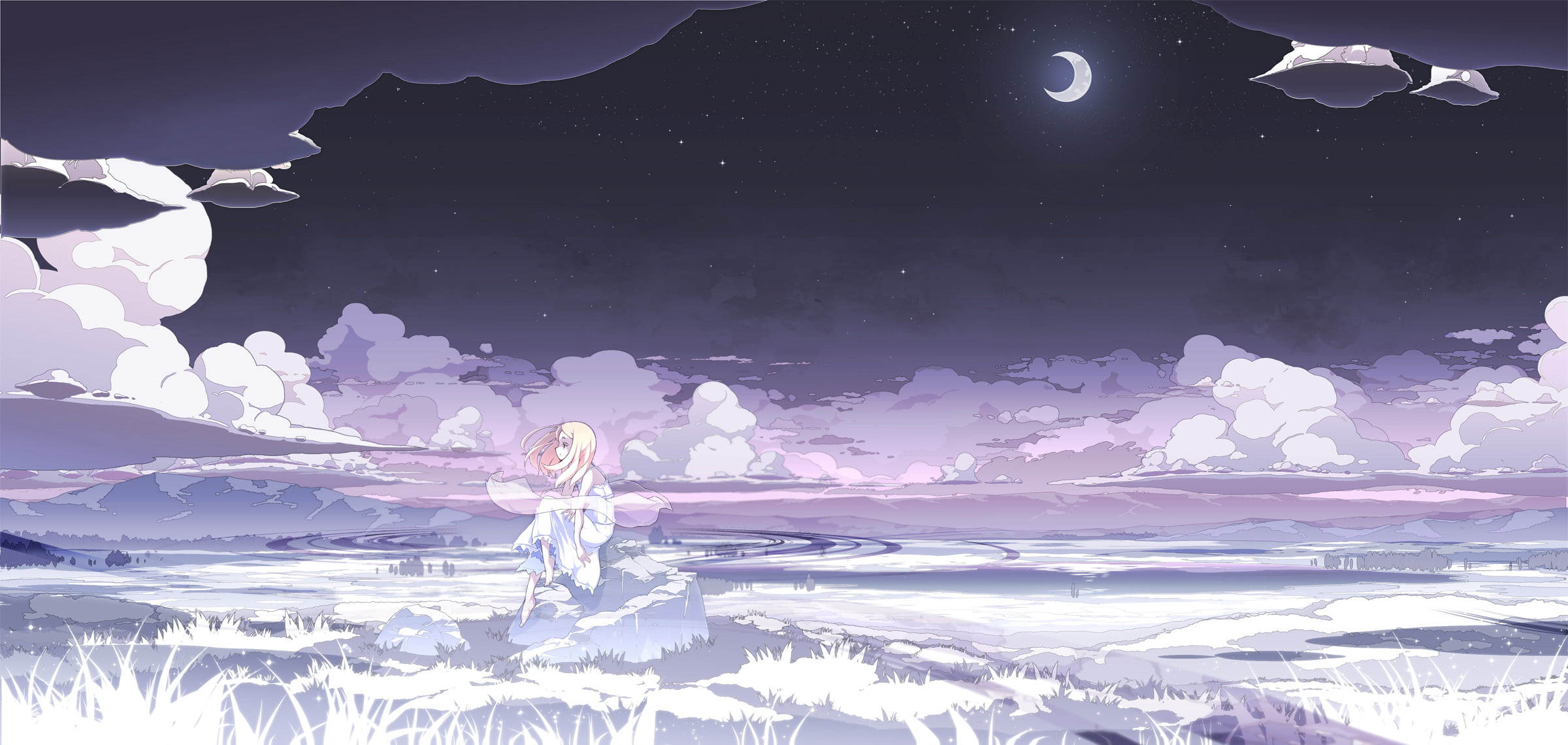 night, snow, tranquility, dress, nature, winter, asakura, plant, environment, scenics - nature, sky, cloud - sky, outdoors, tranquil scene, 1080P, space, HD Wallpaper