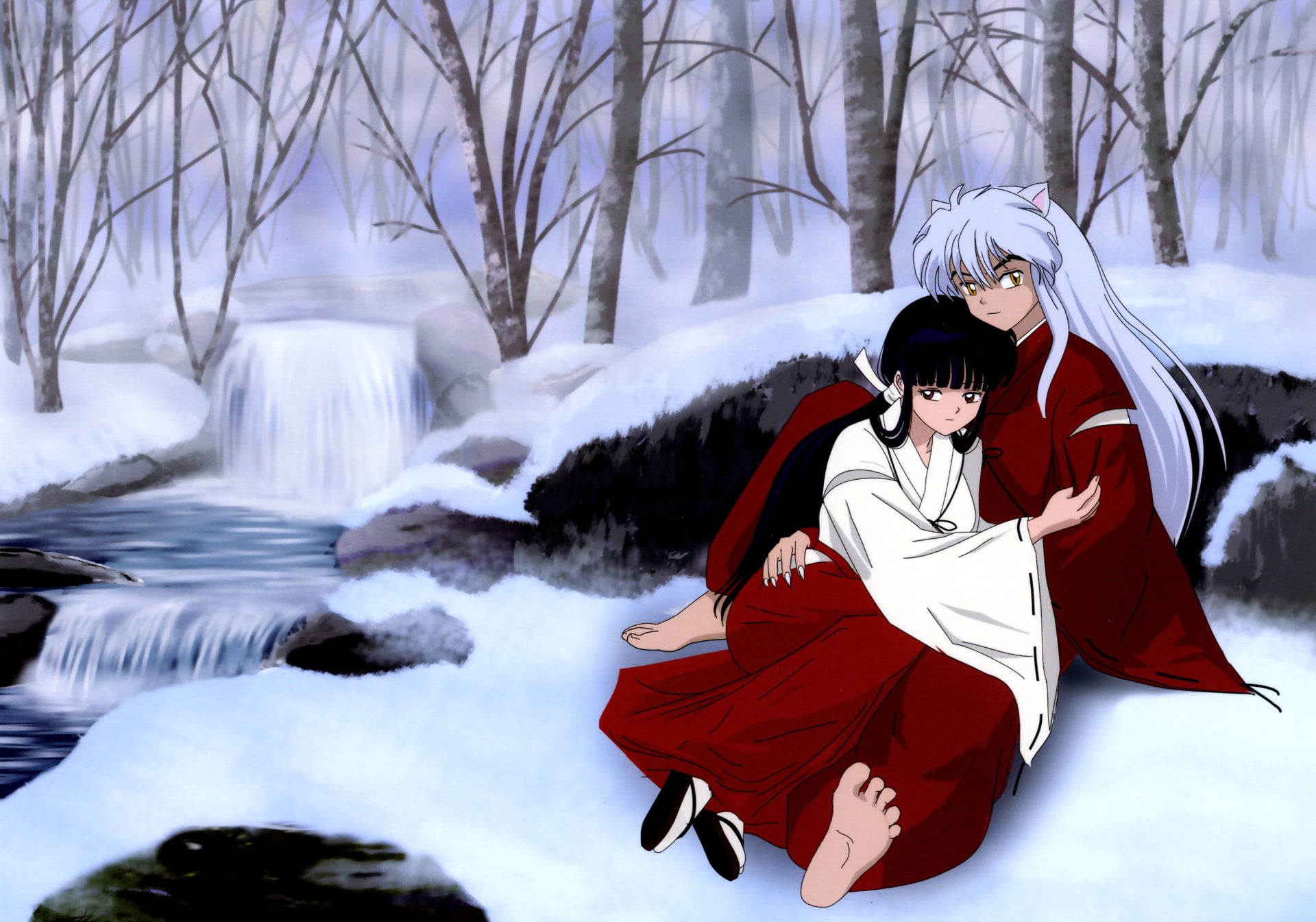 full length, men, winter, clothing, leisure activity, nature, outdoors, real people, 1080P, InuYasha (Character), warm clothing, people, tree, lifestyles, HD Wallpaper