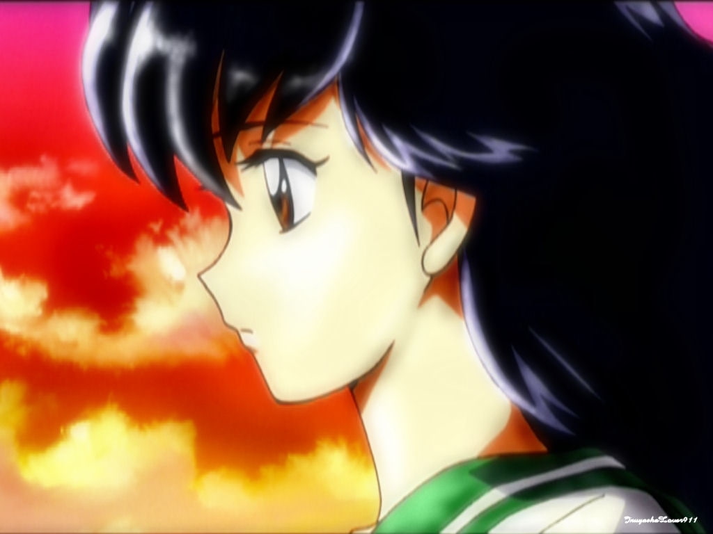 hd, x, Inuyasha, art, Kagome, 480P, anime, HD Wallpaper