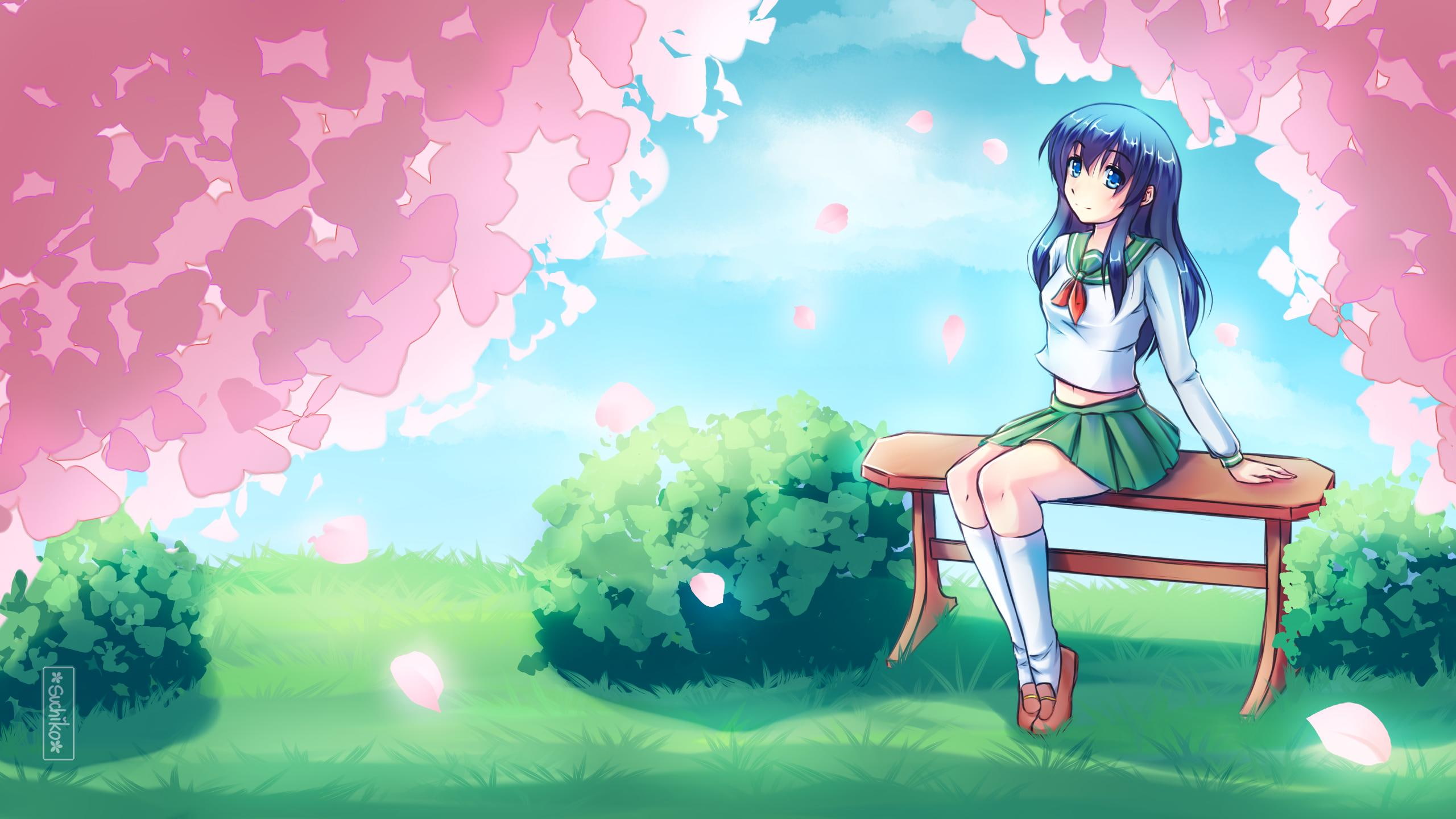 girl, 2K, character, anime, summer, kagome, HD Wallpaper