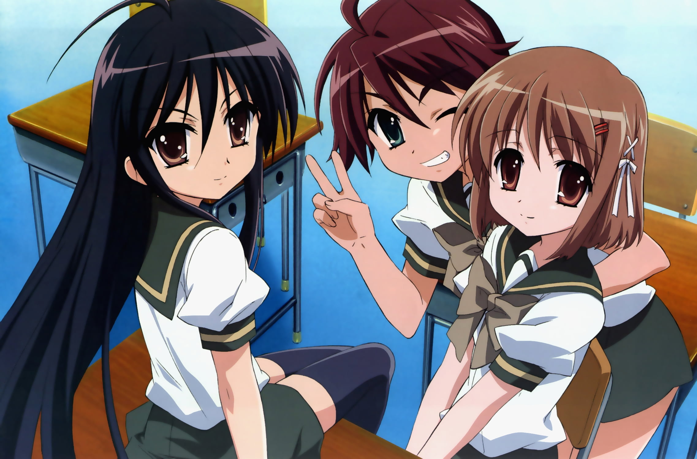women, childhood, males, sunlight, brown, school uniforms, gesture, leisure activity, shakugan no shana, anime, men, representation, art and craft, human representation, HD Wallpaper