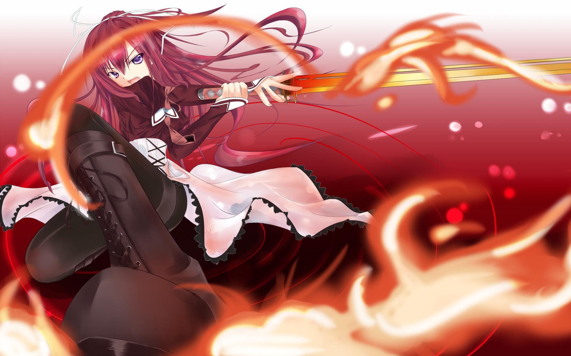 1080P, lifestyles, people, red, helmet, Shakugan No Shana, motion, clothing, nature, event, sports helmet, Anime, sportsman, celebration, selective focus, HD Wallpaper