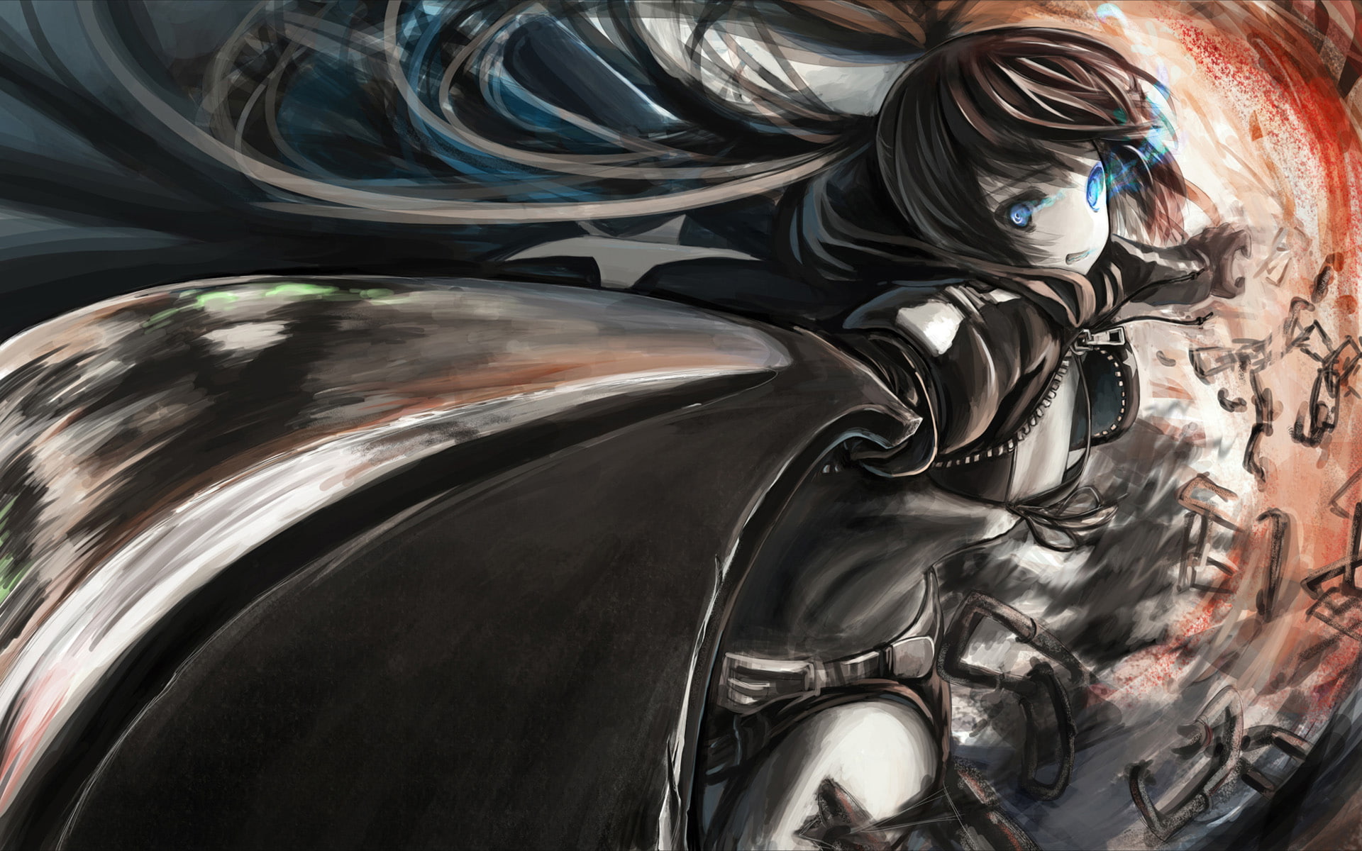 Black Rock Shooter, 1080P, manga, HD Wallpaper