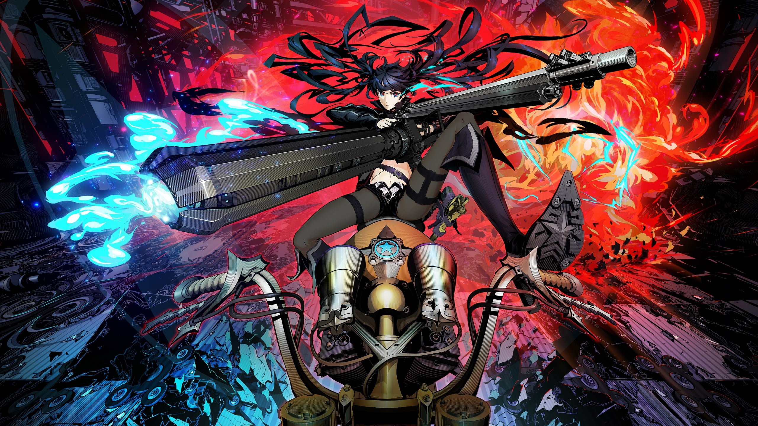 Black Rock Shooter, 2K, sea, representation, motion, nature, water, one person, black, sport, haired, multi colored, futuristic, disguise, headwear, male, HD Wallpaper