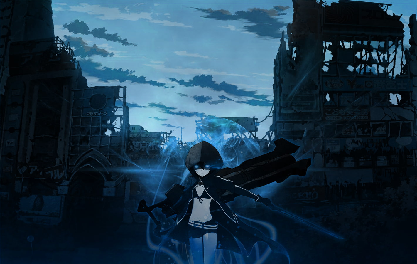 720P, anime girls, Black Rock Shooter, anime, HD Wallpaper