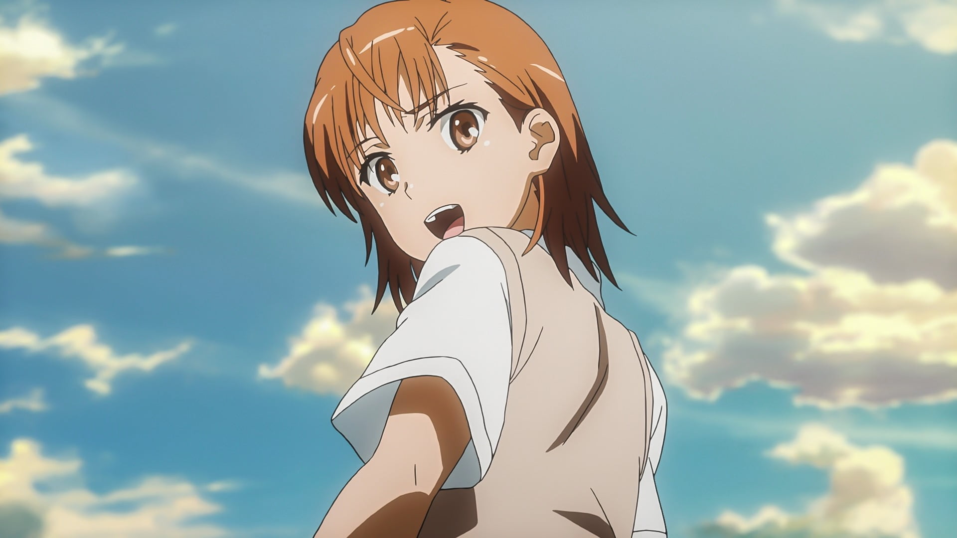 1080P, cloud - sky, beautiful woman, anime, nature, outdoors, lifestyles, sunlight, beauty, young women, hairstyle, teenager, To Aru Kagaku no Railgun, HD Wallpaper