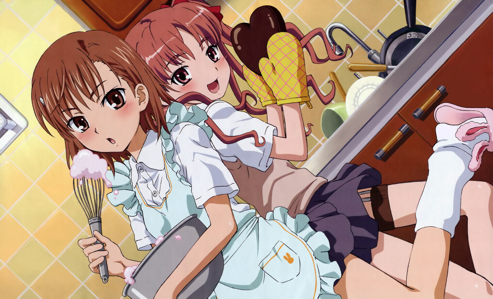 1080P, chocolate, shirai, kagaku, misaka, majutsu, mikoto, apron, railgun, kuroko, aru, index, HD Wallpaper
