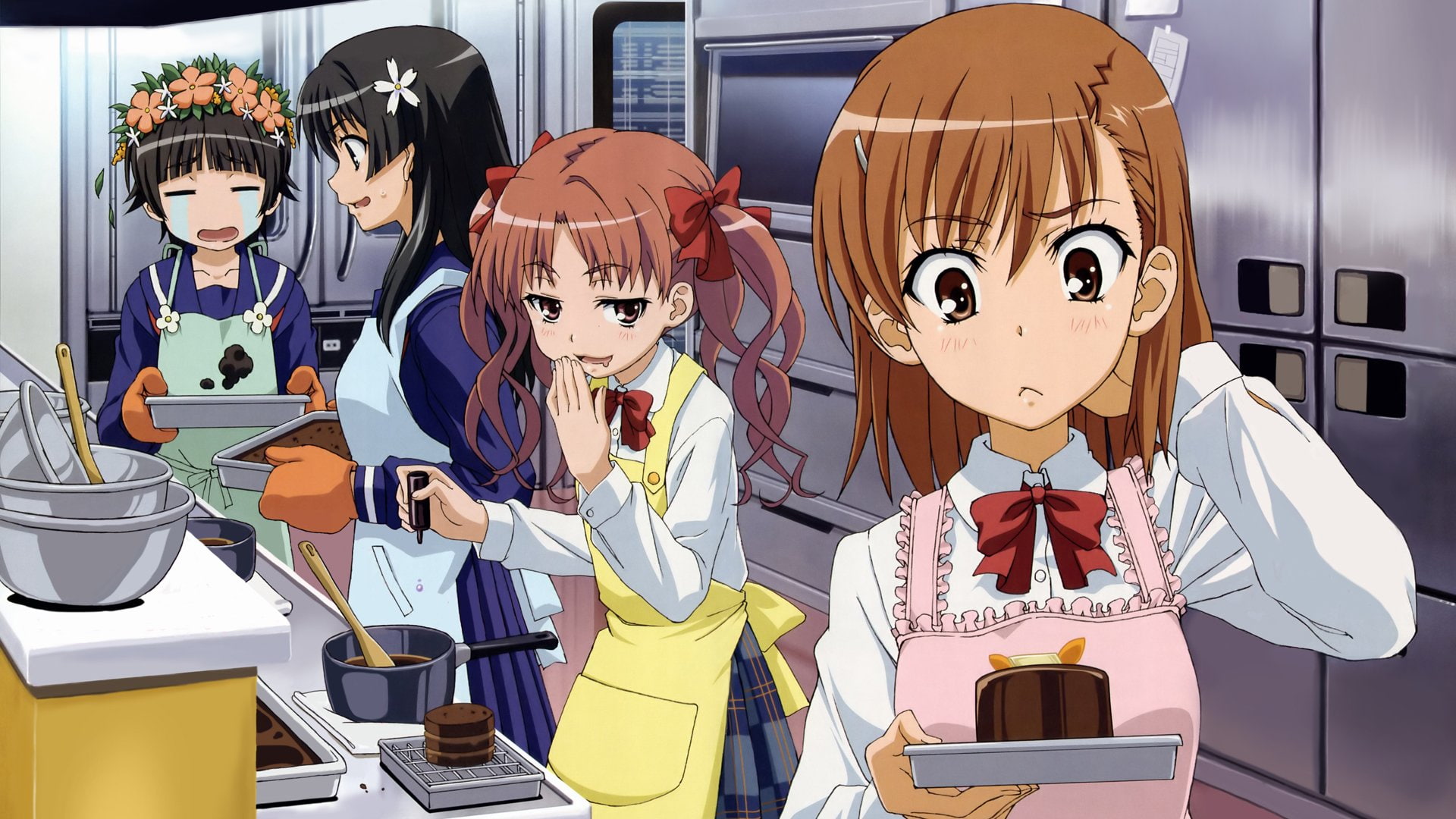 kagaku, railgun, misaka, uiharu, girls, 1080P, kazari, anime, mikoto, toaru, HD Wallpaper