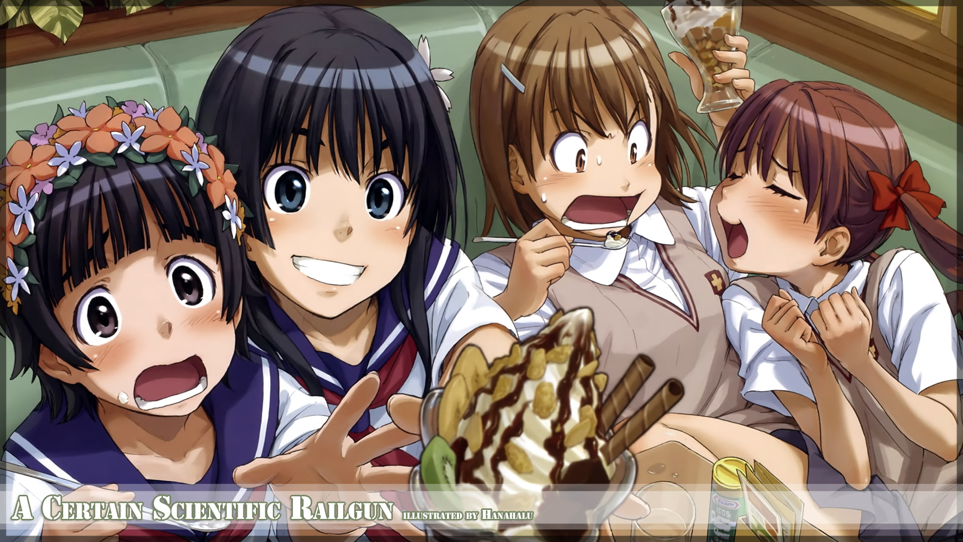 kagaku, railgun, ruiko, kuroko, hair, majutsu, index, shirai, short, uiharu, brown, 1080P, kazari, misaka, seifuku, aru, saten, mikoto, HD Wallpaper