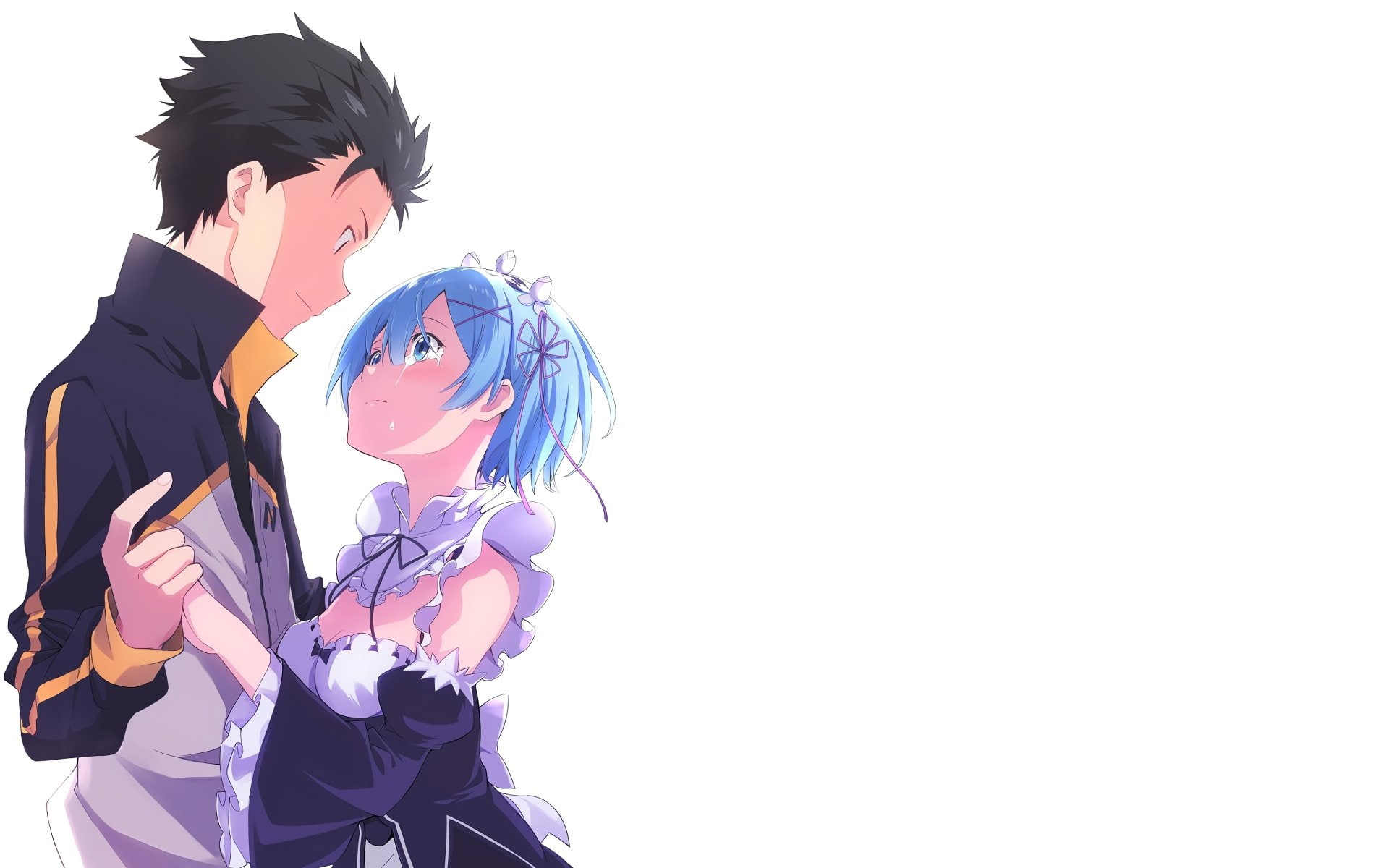 Rem (Re:ZERO), Re:ZERO -Starting Life in Another World-, Subaru Natsuki, Anime, 1080P, HD Wallpaper