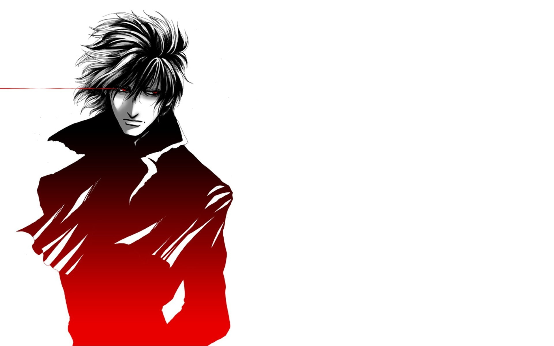 lifestyles, Hellsing, young adult, 1080P, anime, red, fashion, Alucard, studio shot, indoors, waist up, one person, portrait, beautiful woman, adult, beauty, HD Wallpaper