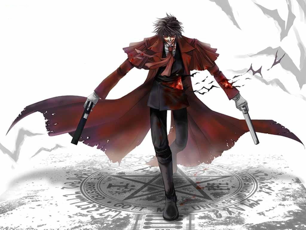 representation, sword, nature, spirituality, studio shot, 480P, land, standing, architecture, Alucard, white background, art and craft, anime, protection, HD Wallpaper