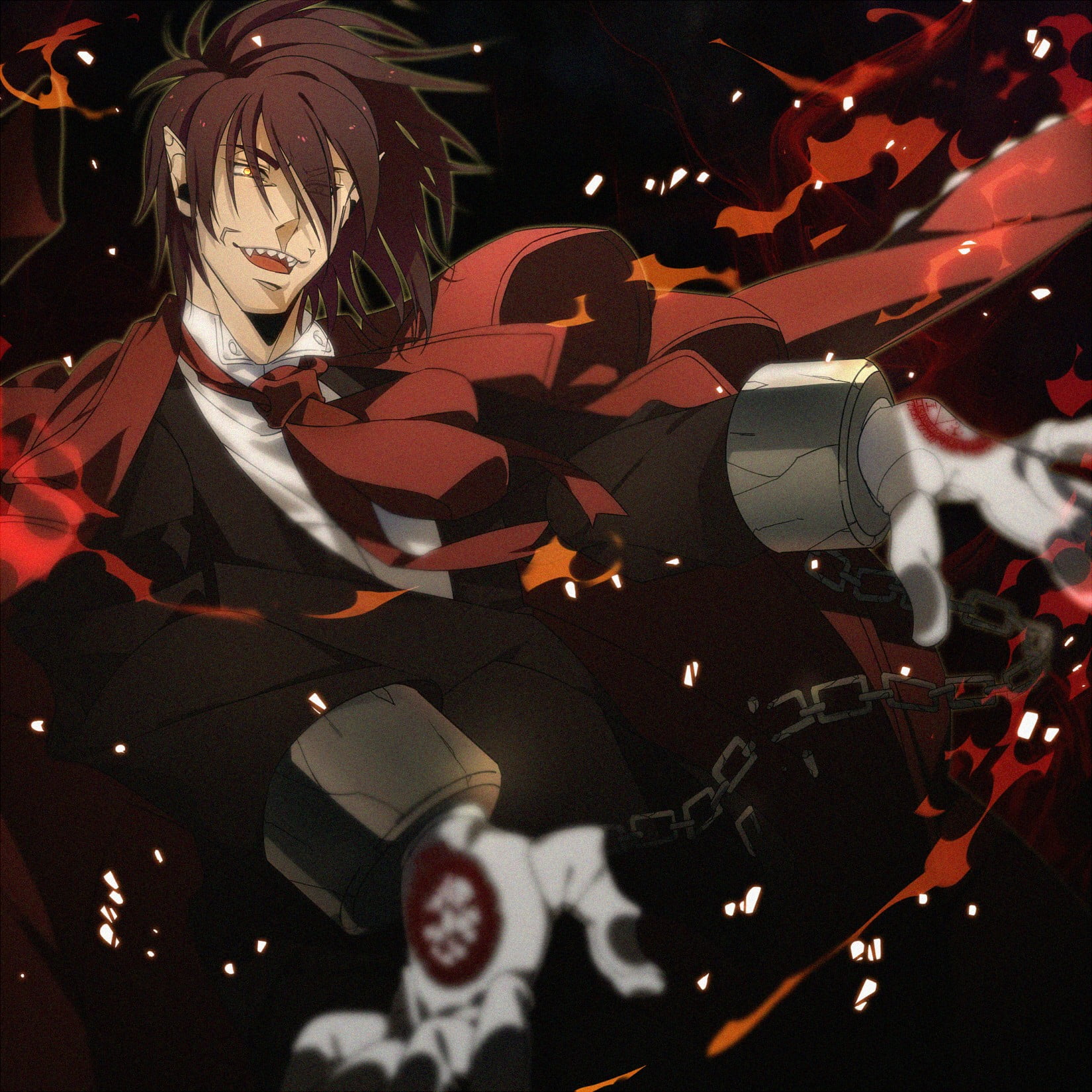 indoors, Hellsing, craft, carnival - celebration event, event, art and craft, close-up, celebration, Alucard, pattern, disguise, decoration, black color, Phone HD Wallpaper
