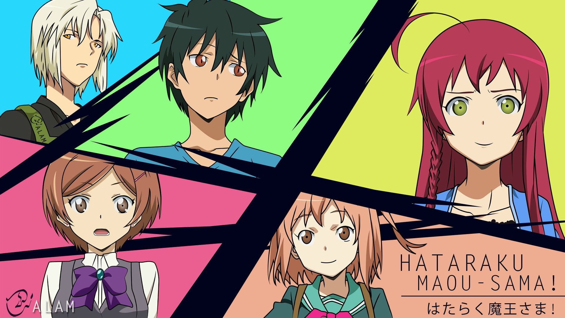 hataraku, (3), 1080P, maou-sama, HD Wallpaper