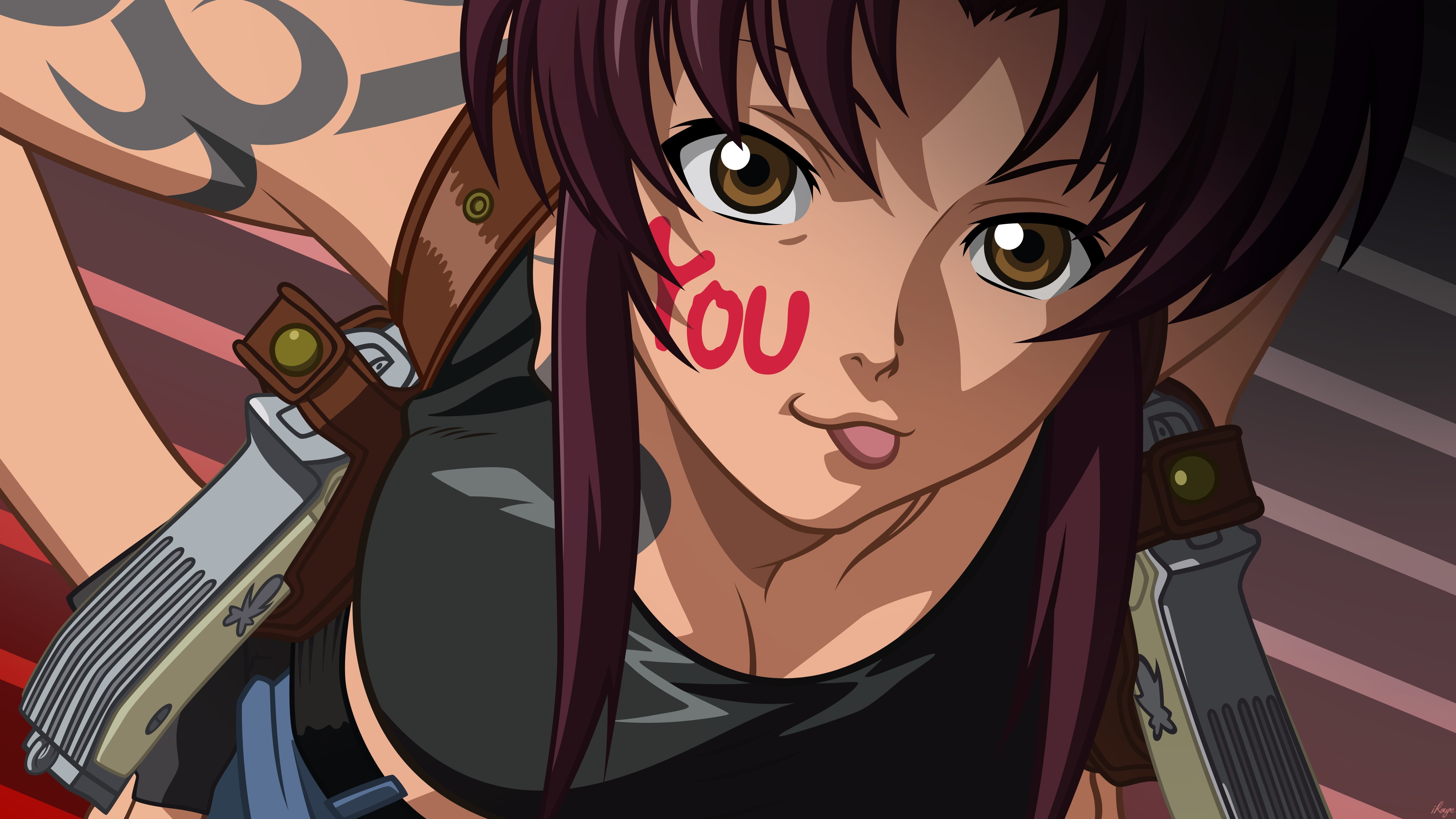 revy, blacklagoon, 4K, anime, guns, you, HD Wallpaper