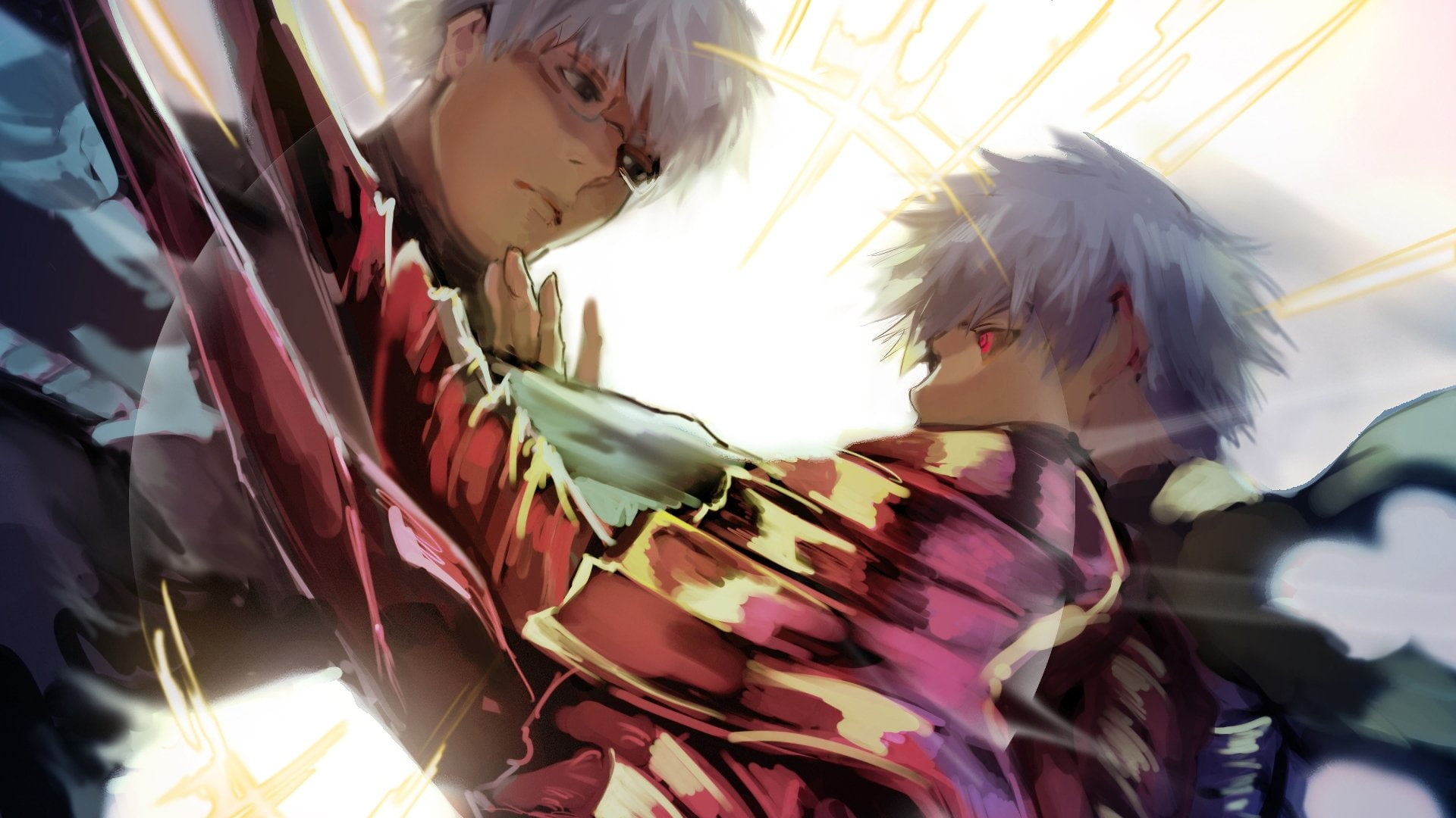 Kagune, Kishou Arima, Boy, Tokyo Ghoul:re, Ken Kaneki, White Hair, Anime, Tokyo Ghoul, Glasses, 1080P, Fight, Haise Sasaki, HD Wallpaper