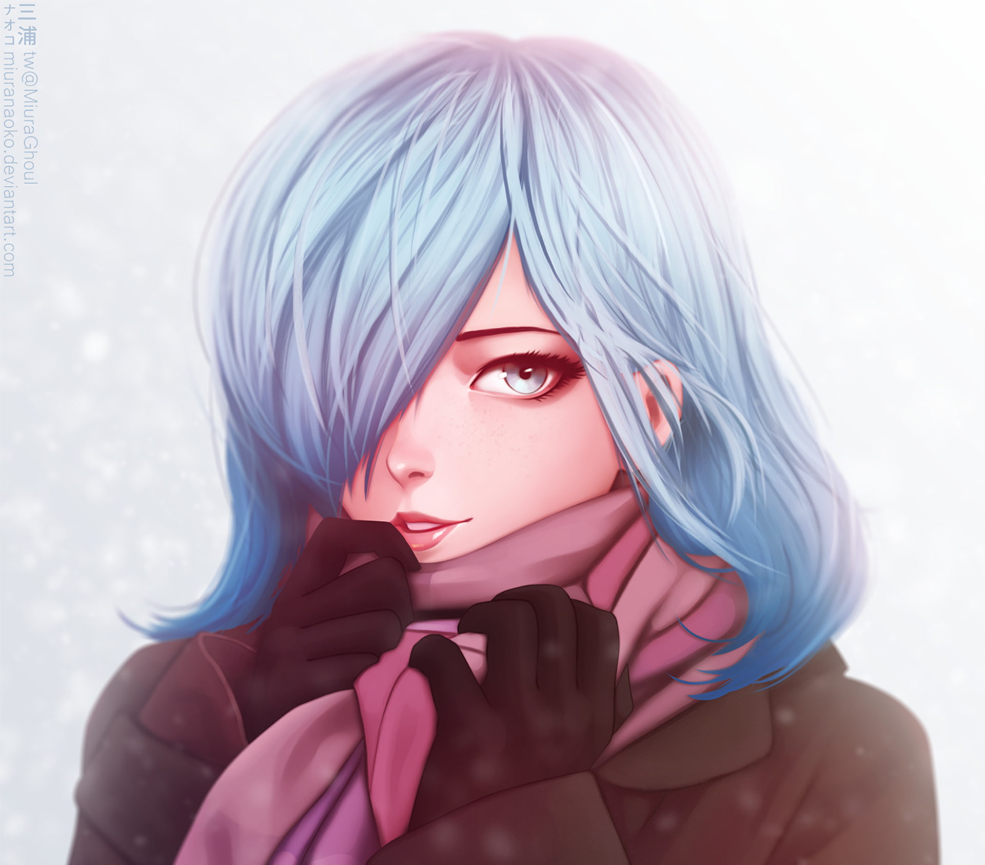beautiful woman, one person, hairstyle, front view, lifestyles, bangs, make-up, portrait, young women, women, young adult, looking at camera, Touka Kirishima, HD Wallpaper