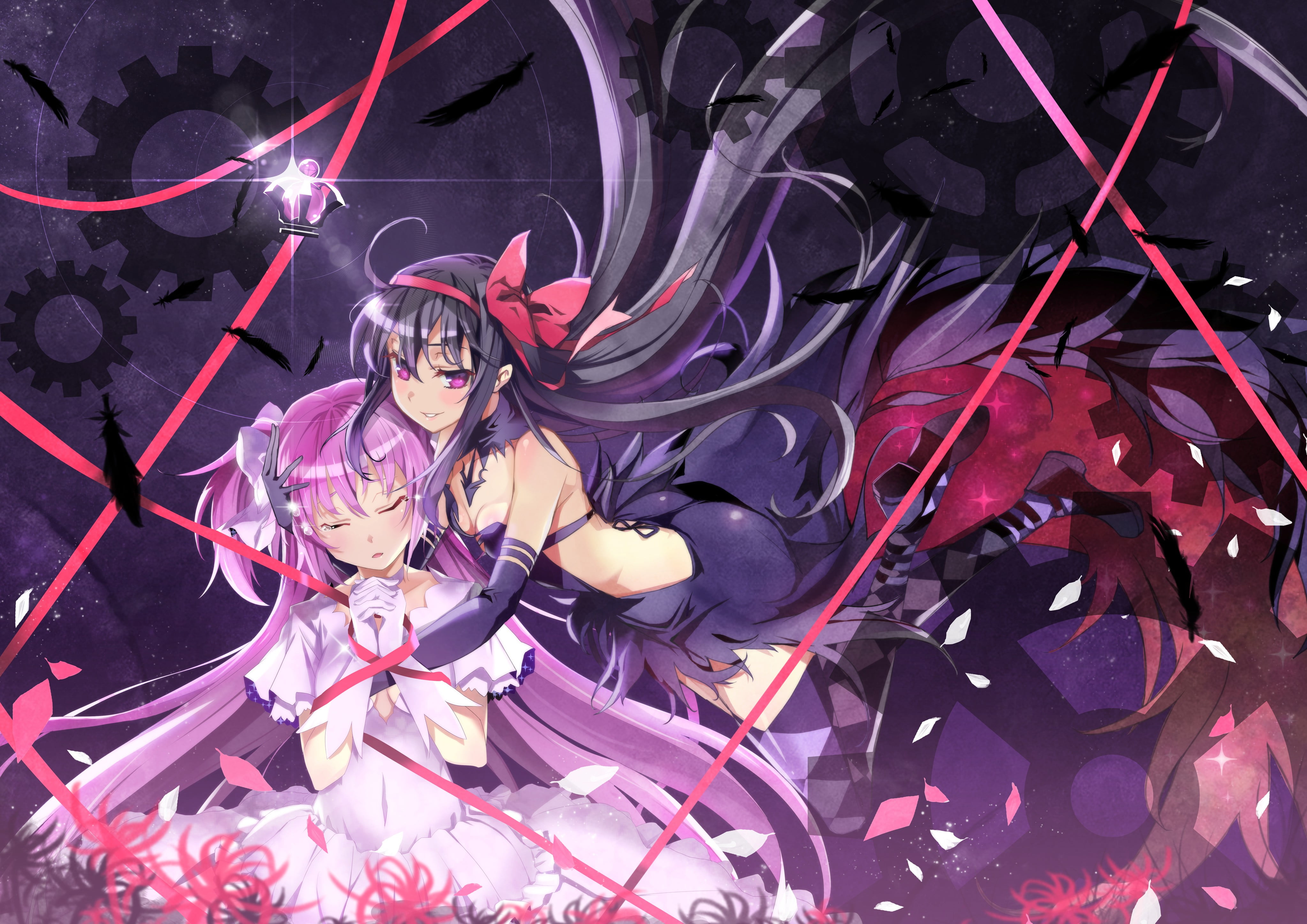 human representation, lifestyles, art and craft, Mahou Shoujo Madoka Magica, abstract, indoors, one person, glasses, creativity, Akemi Homura, representation, HD Wallpaper