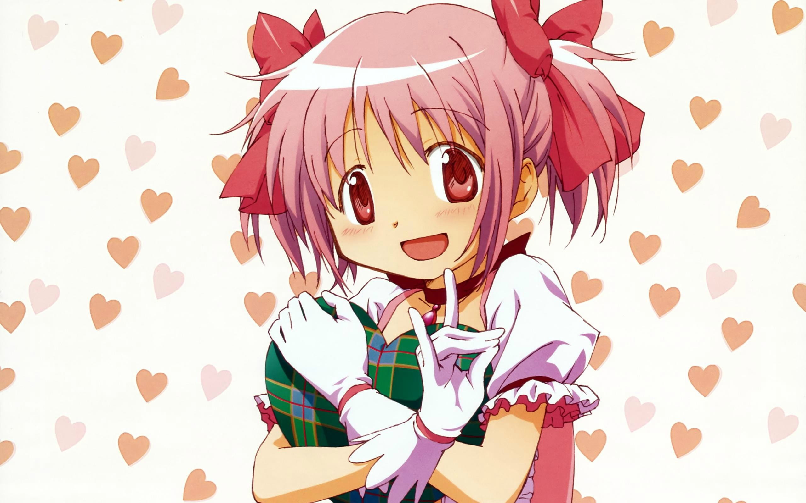 2K, anime girls, Mahou Shoujo Madoka Magica, Kaname Madoka, anime, HD Wallpaper
