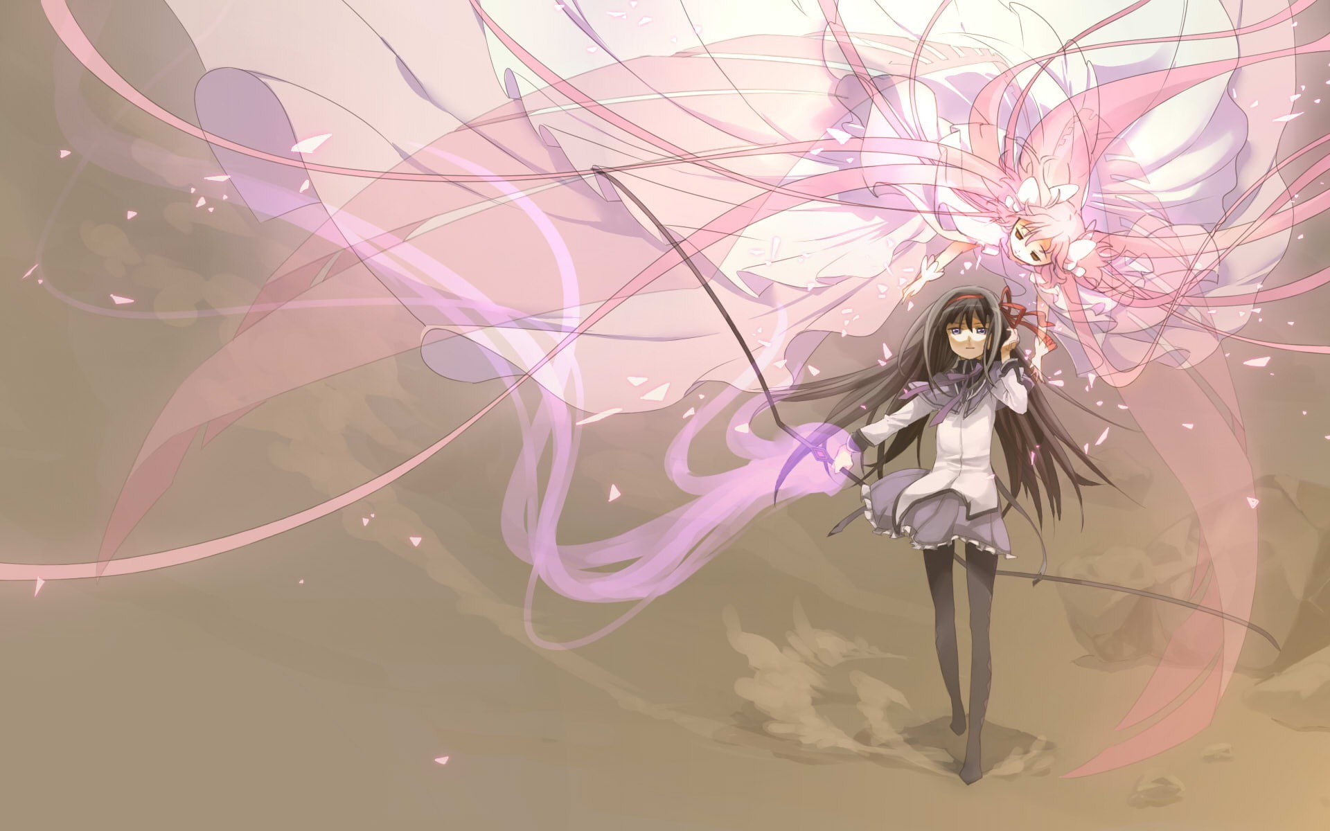 Mahou Shoujo Madoka Magica, anime girls, 1080P, Akemi Homura, Kaname Madoka, HD Wallpaper