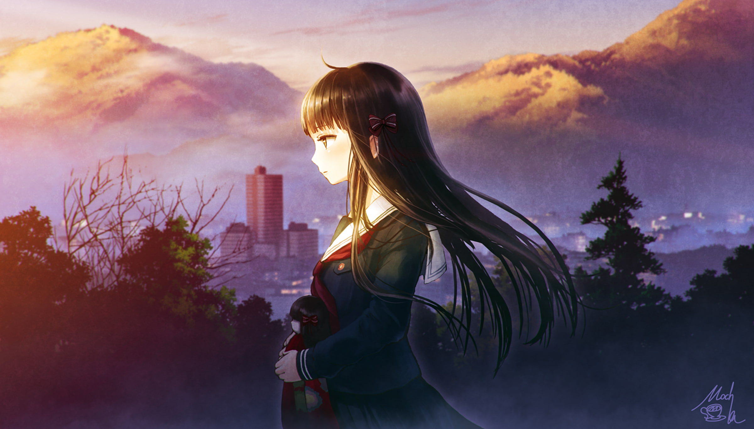 Kurokami Toe, Anime, 1080P, Iwaihime, HD Wallpaper