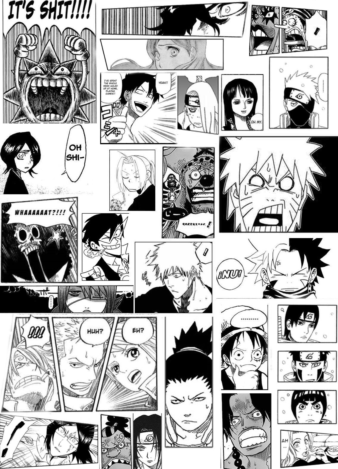 naruto, manga, bleach, one, crossovers, piece, anime, hd, art, 720P, one piece, x, shippuden, Phone HD Wallpaper