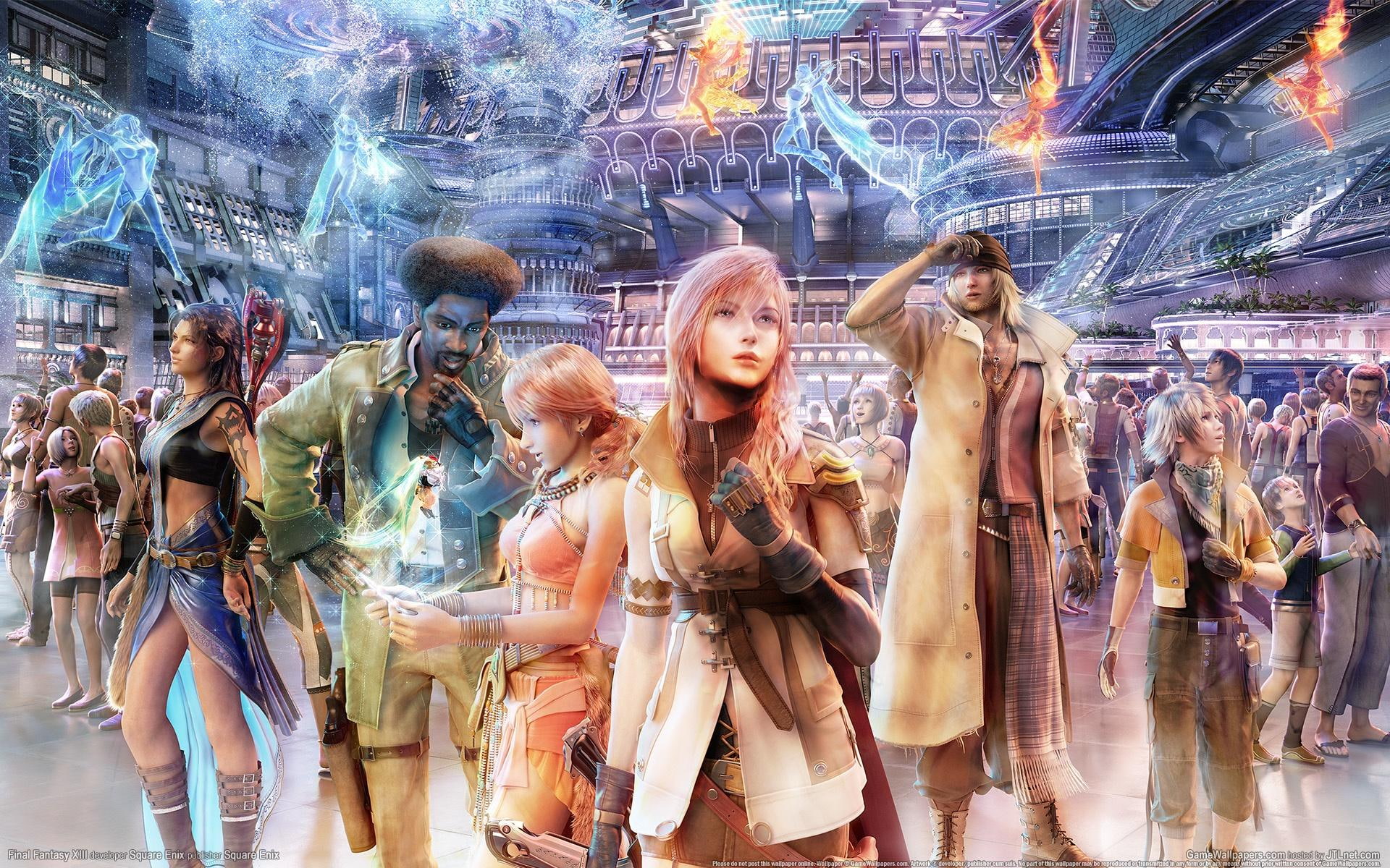 games, fang, lightning, final fantasy 13, eidolons, crowds, 1080P, parade, HD Wallpaper