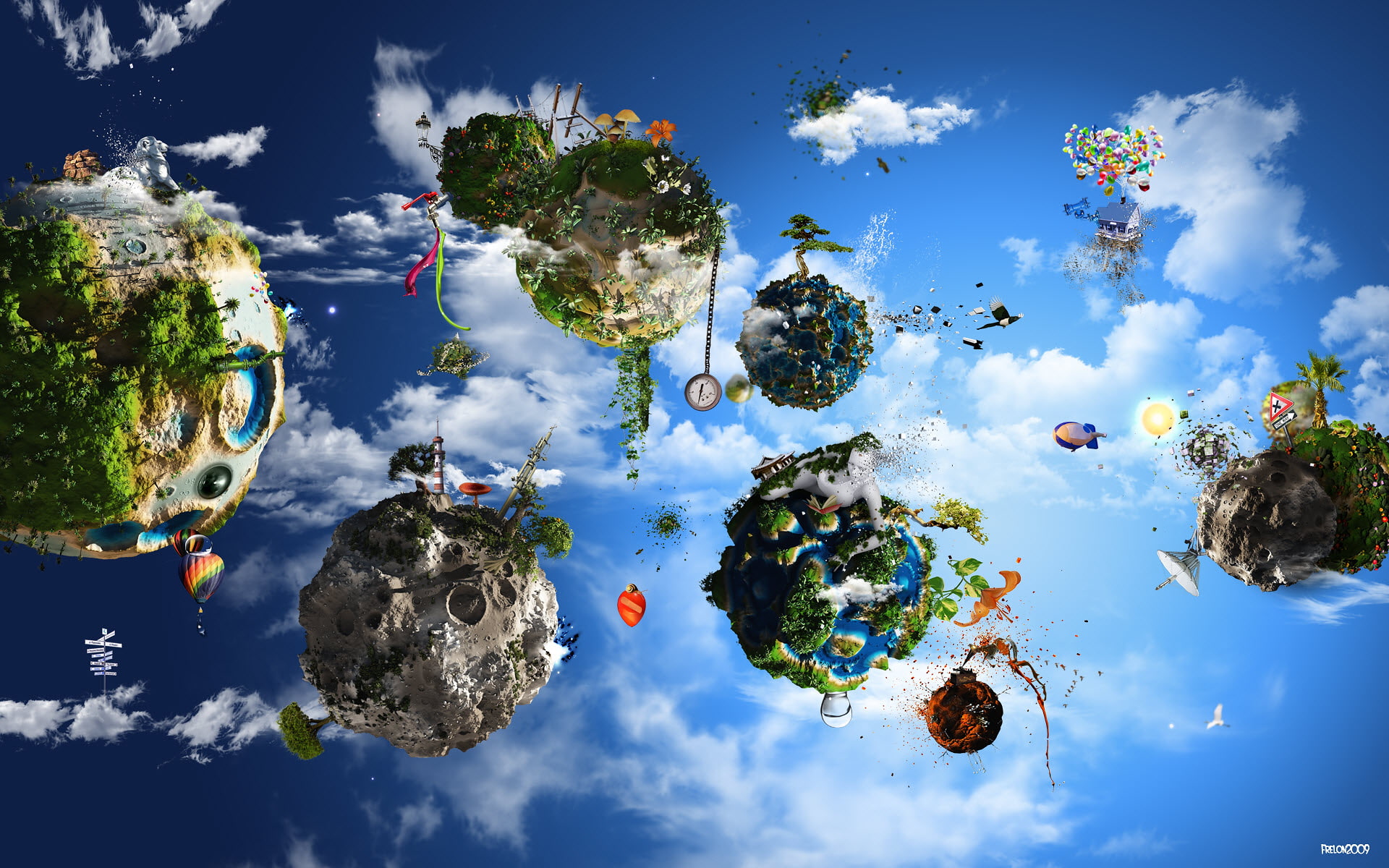 celebrations, 1080P, planets, HD Wallpaper