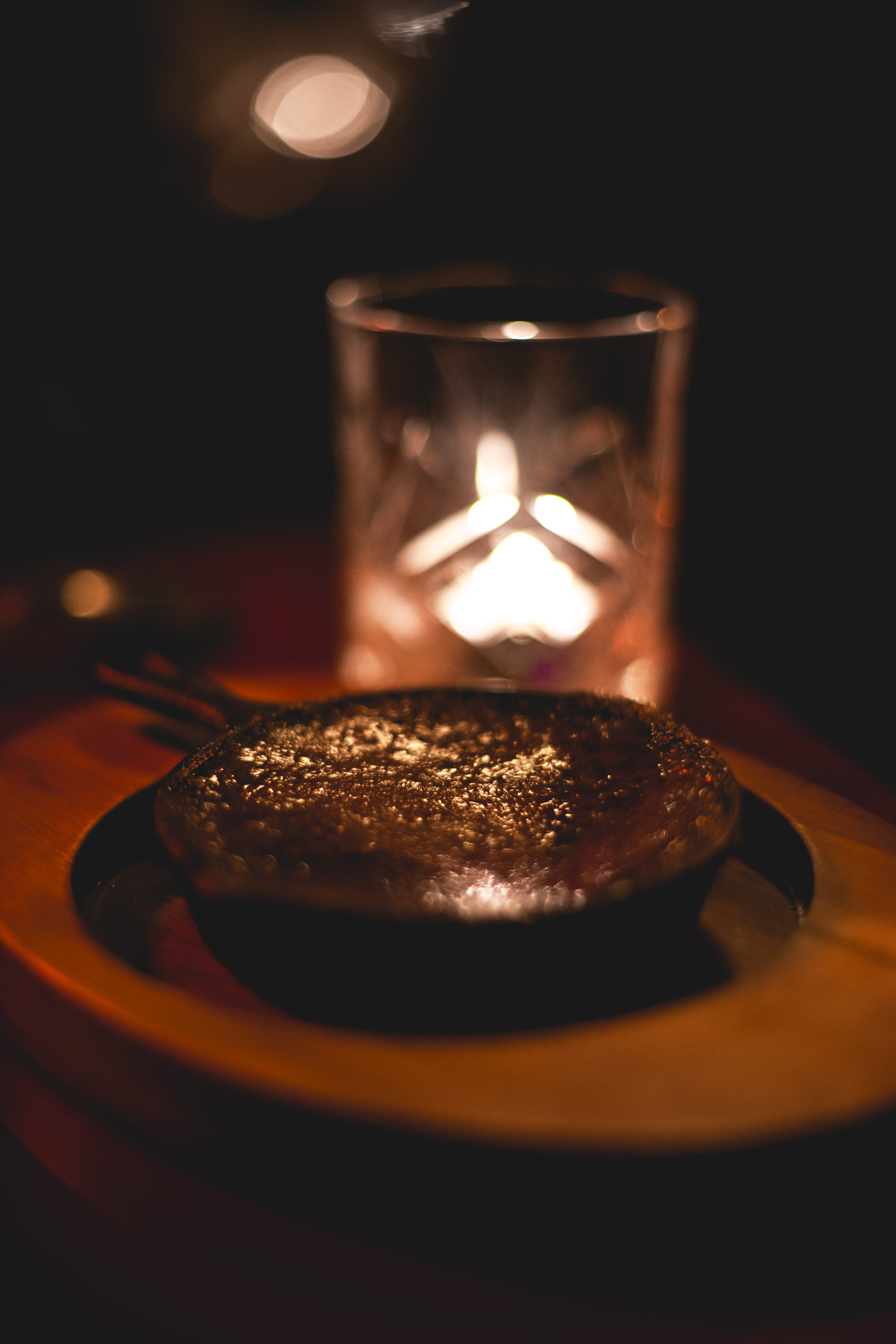 burning, hospitality, focus on foreground, ready-to-eat, yummy, temptation, dessert, light, desert, food, dinner, brulee, caramel, close-up, cake, candle, Phone HD Wallpaper