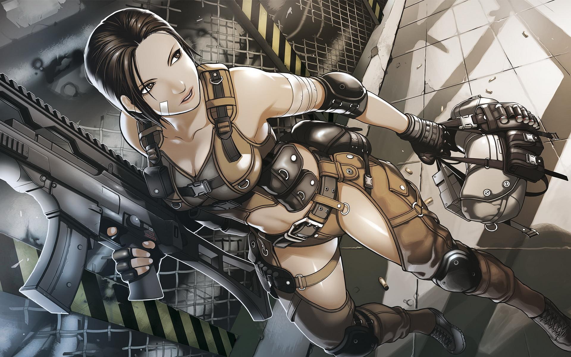 lara, arms, 1080P, raider, tomb, poster, games, croft, combat, HD Wallpaper