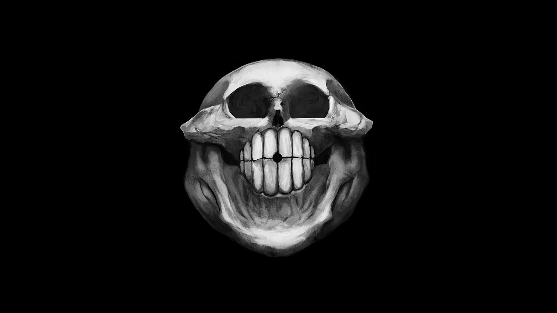 1080P, vinyl, cut out, studio shot, black background, darkroom, animal themes, copy space, indoors, skull, body part, domestic room, animal, night, bone, HD Wallpaper