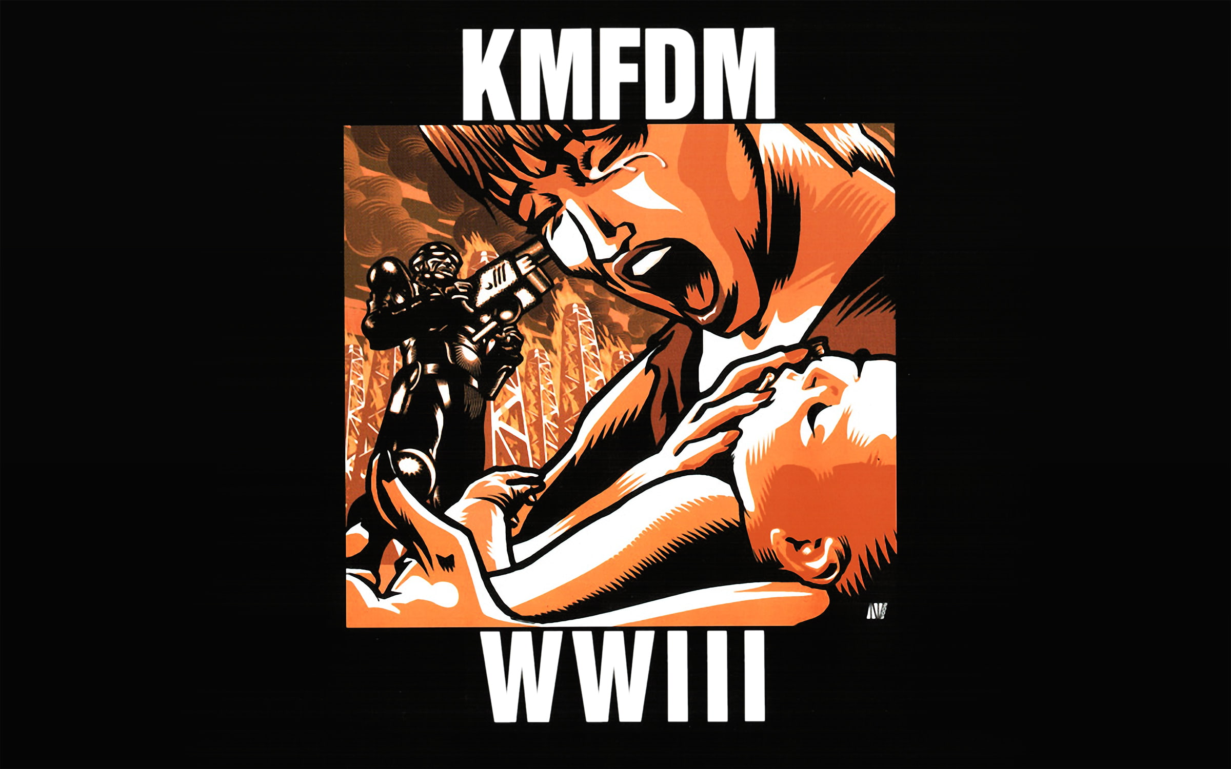 1080P, electro-industrial, music, KMFDM, album, metal, WWIII, industrial, rock, HD Wallpaper