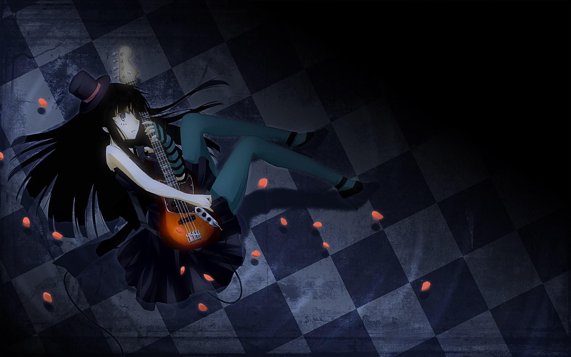 k-on!, k, playing, character, mio, 1080P, anime, guitar, mio akiyama, female, akiyama, 1920x1200, HD Wallpaper