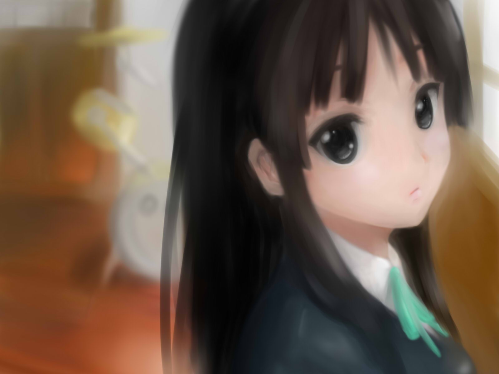 mio, akiyama, on, k, cartoon/comic, anime, hd, blur, 720P, HD Wallpaper