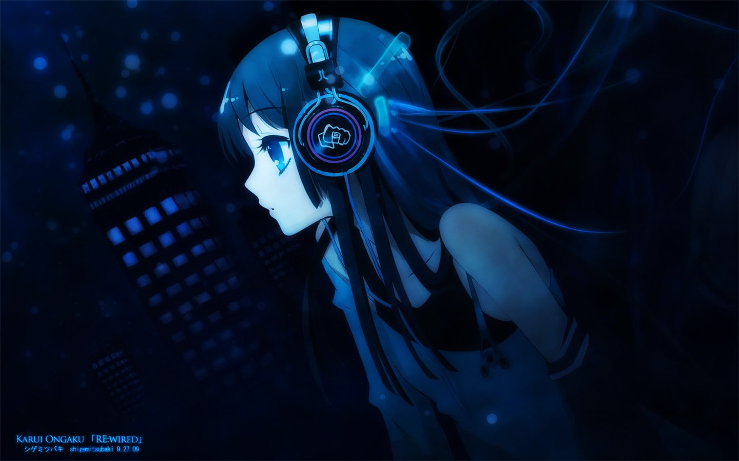 mask, anime, K-ON!, marine, animal wildlife, sea life, indoors, close-up, 720P, blue, technology, arts culture and entertainment, headphones, equipment, HD Wallpaper