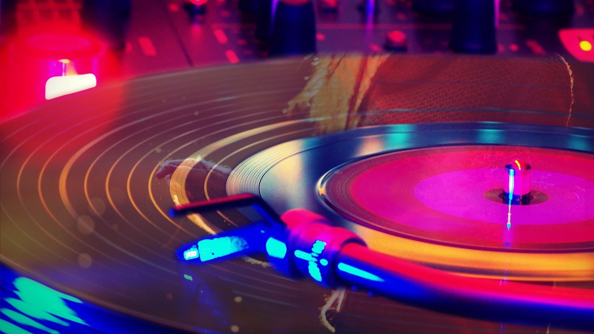 disco Dancing, disk, player, clubbing, vinyl, party - Social Event, arts And Entertainment, multi colored, indoors, light, dance And Electronic, technology, HD Wallpaper