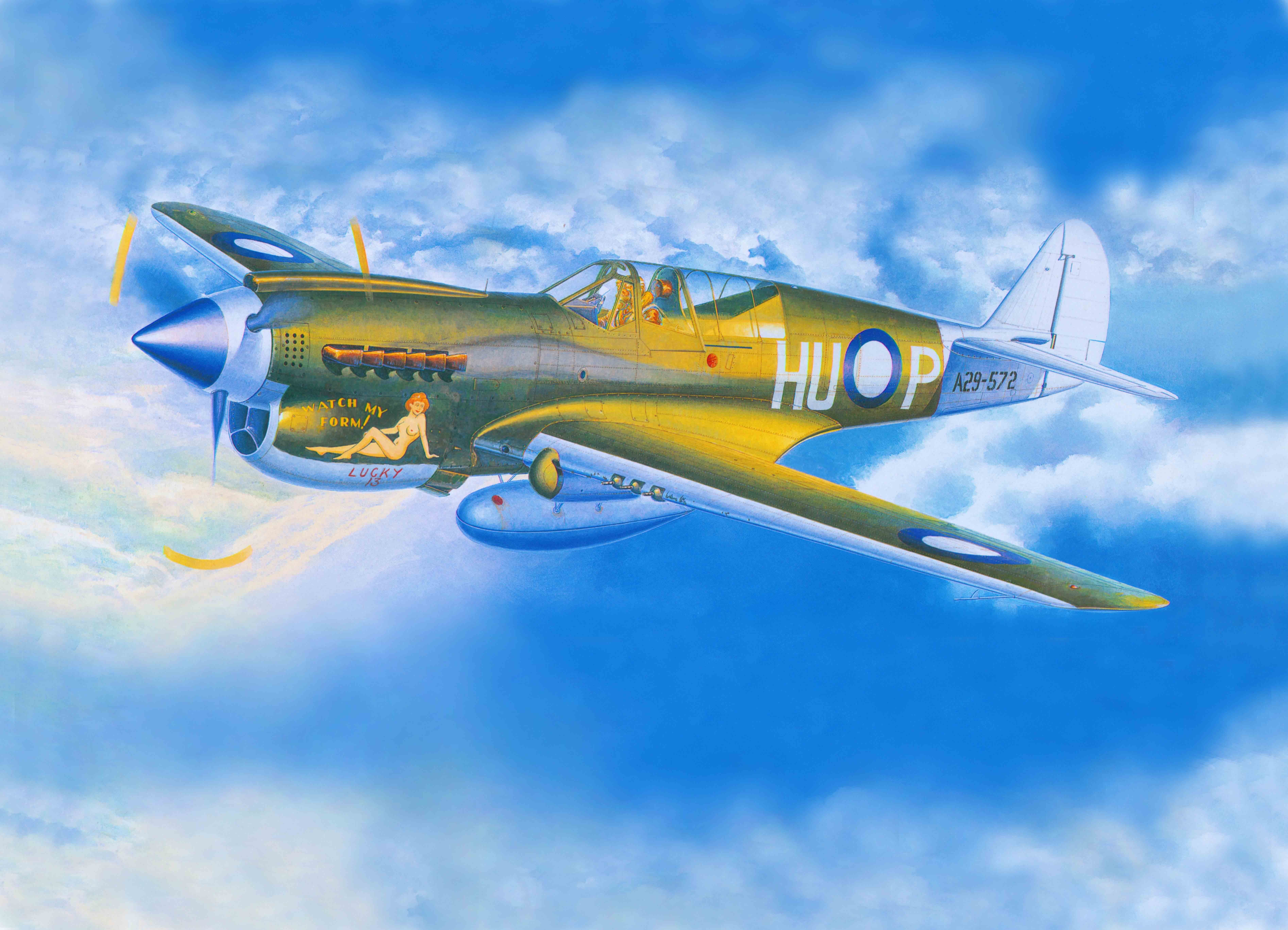 P-40, Warhawk, 5K, WW2., art, Tomahawk, Kittyhawk, the plane, fighter, American, Curtiss, HD Wallpaper