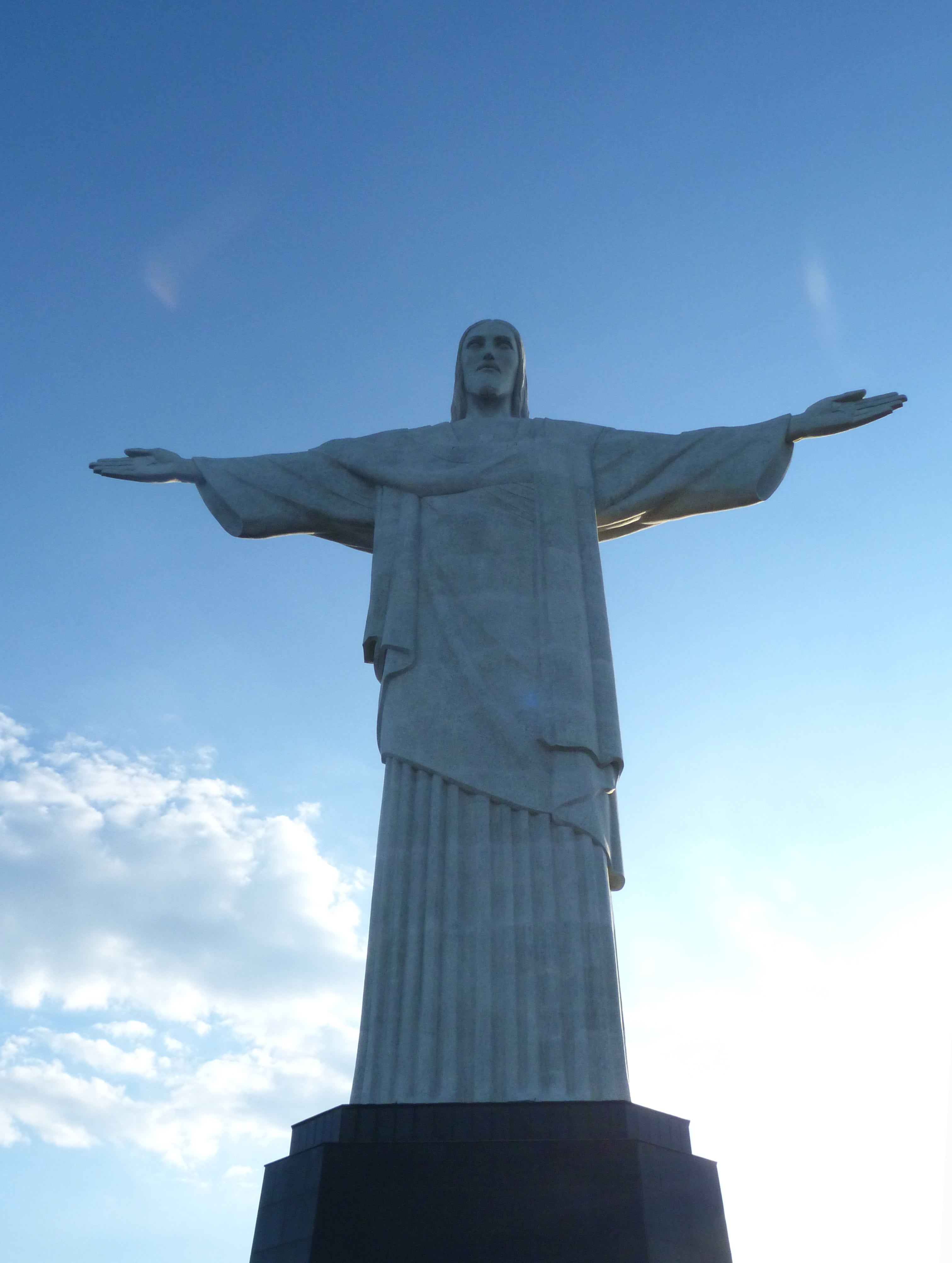 low angle view, landmark, belief, art and craft, world famous, rio de janeiro, travel, fine art statue, 4K, memorial, religion, craft, architecture, cloud - sky, Phone HD Wallpaper