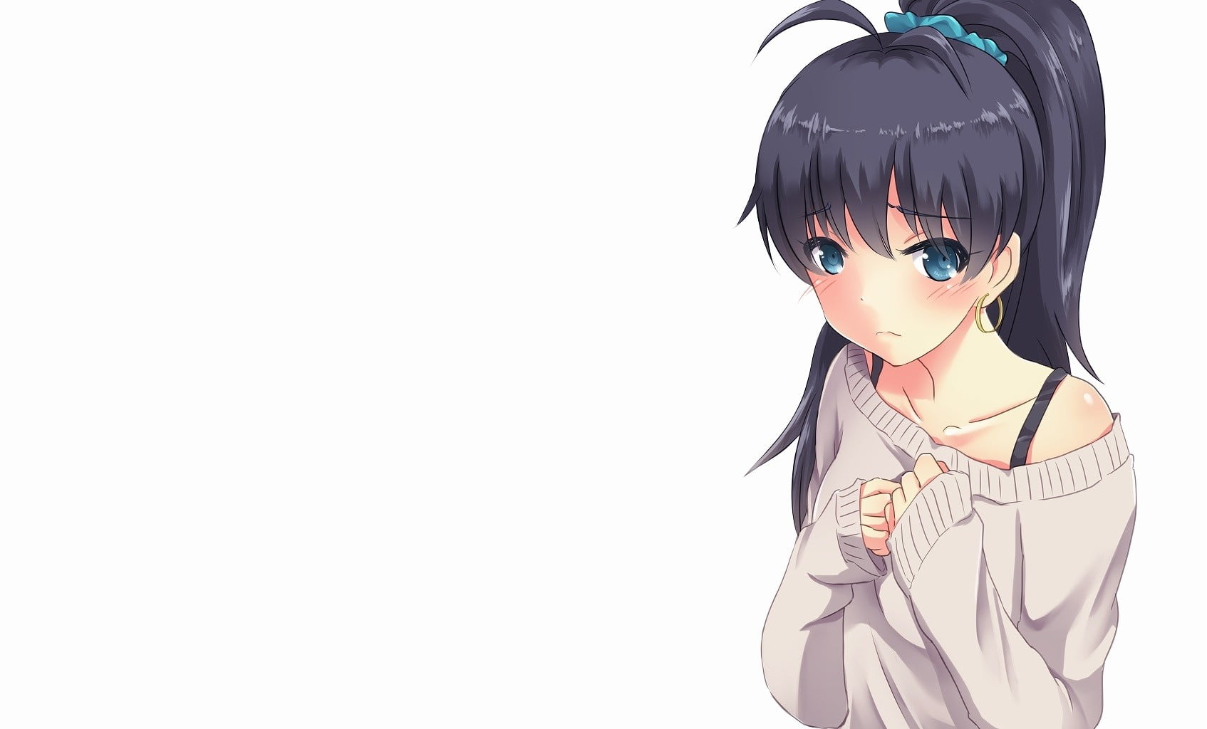 clothing, hairstyle, Ganaha Hibiki, women, young women, indoors, blushing, innocence, studio shot, cut out, simple background, child, 720P, white background, HD Wallpaper