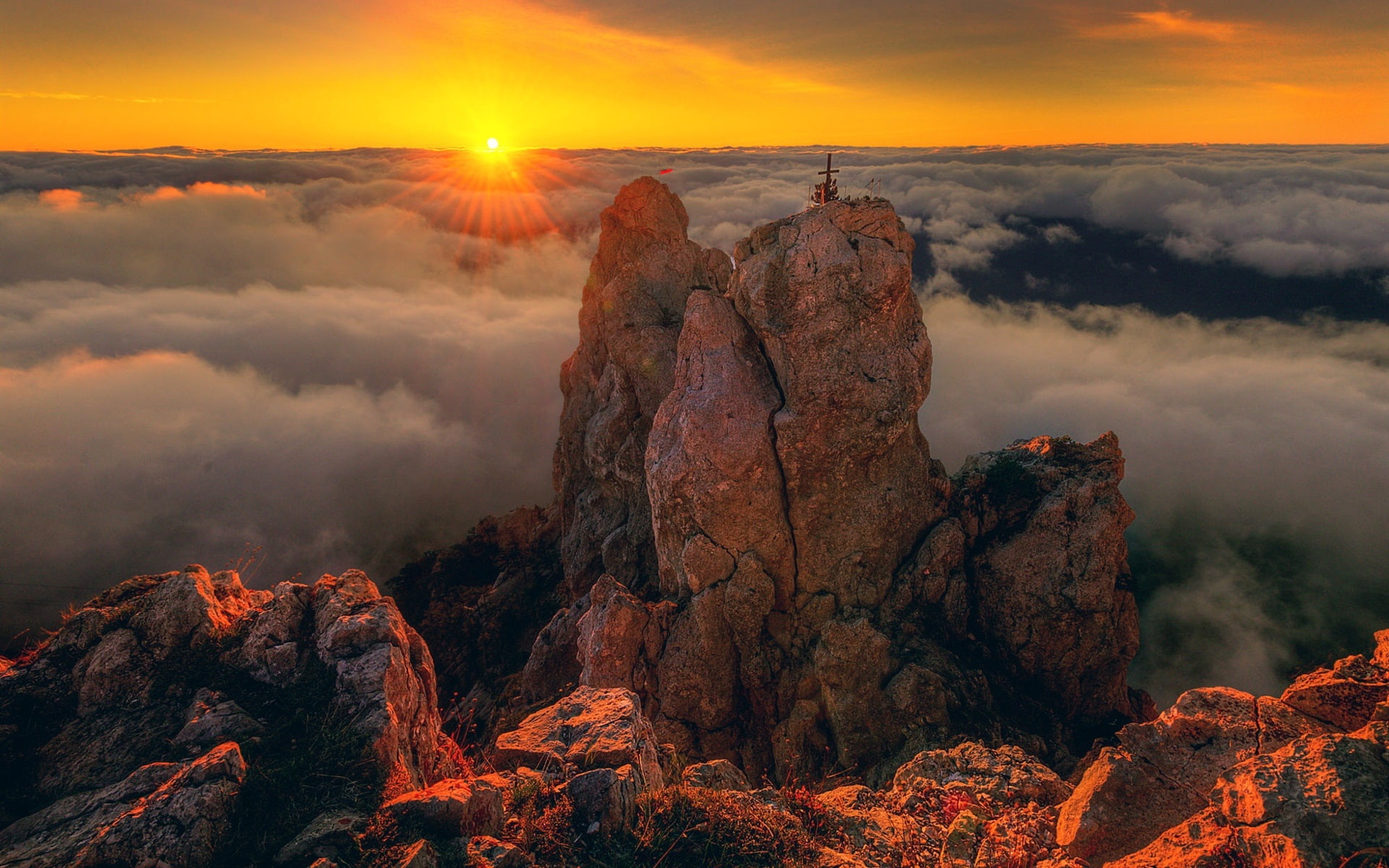 ai, 1080P, Clouds, Beautiful, Sunset, Landscape, Petri, Crimea, Mountain, HD Wallpaper