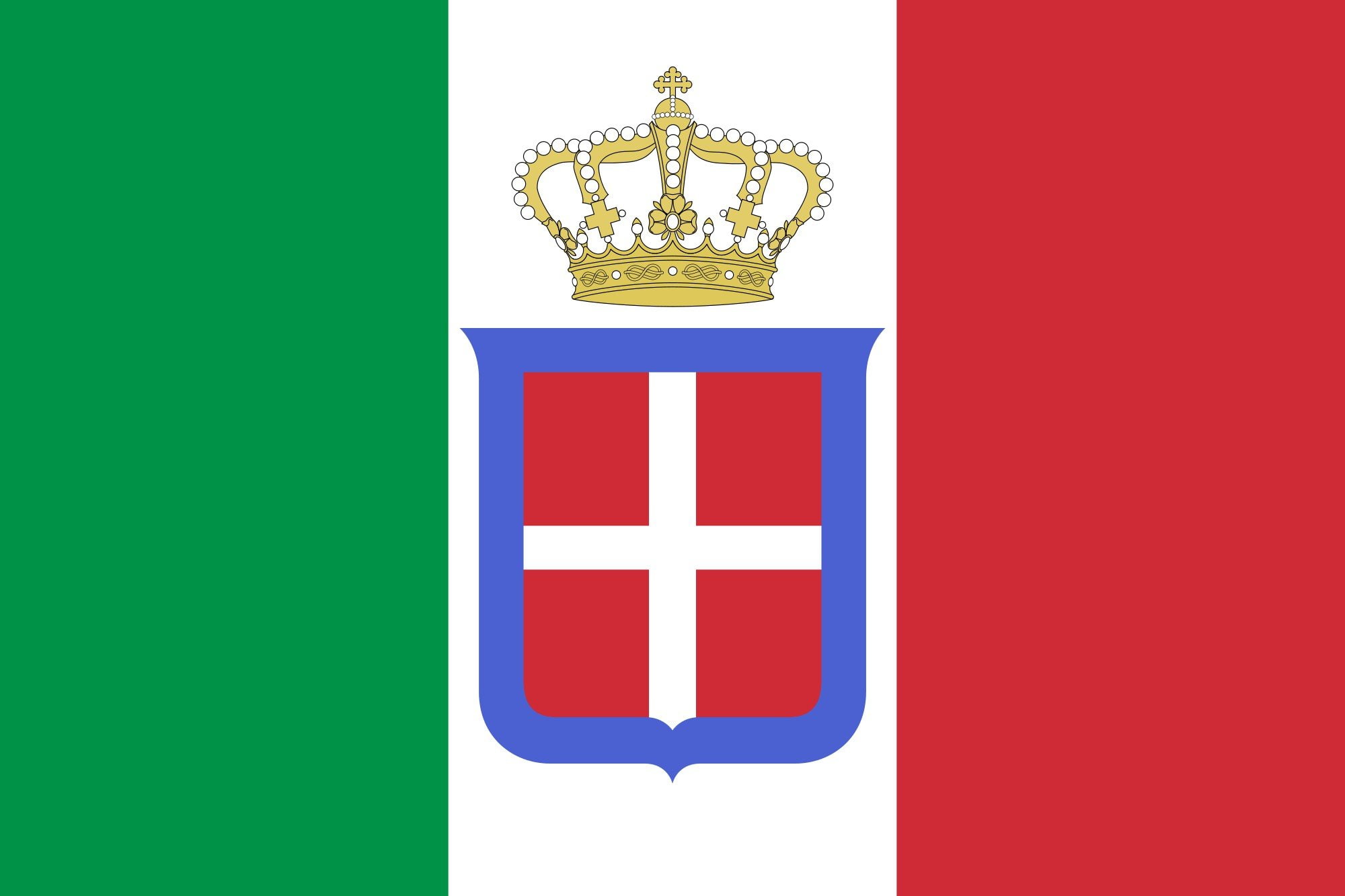 italy, crowned, 1080P, simplified svg, 2000px flag, 1861 1946, HD Wallpaper