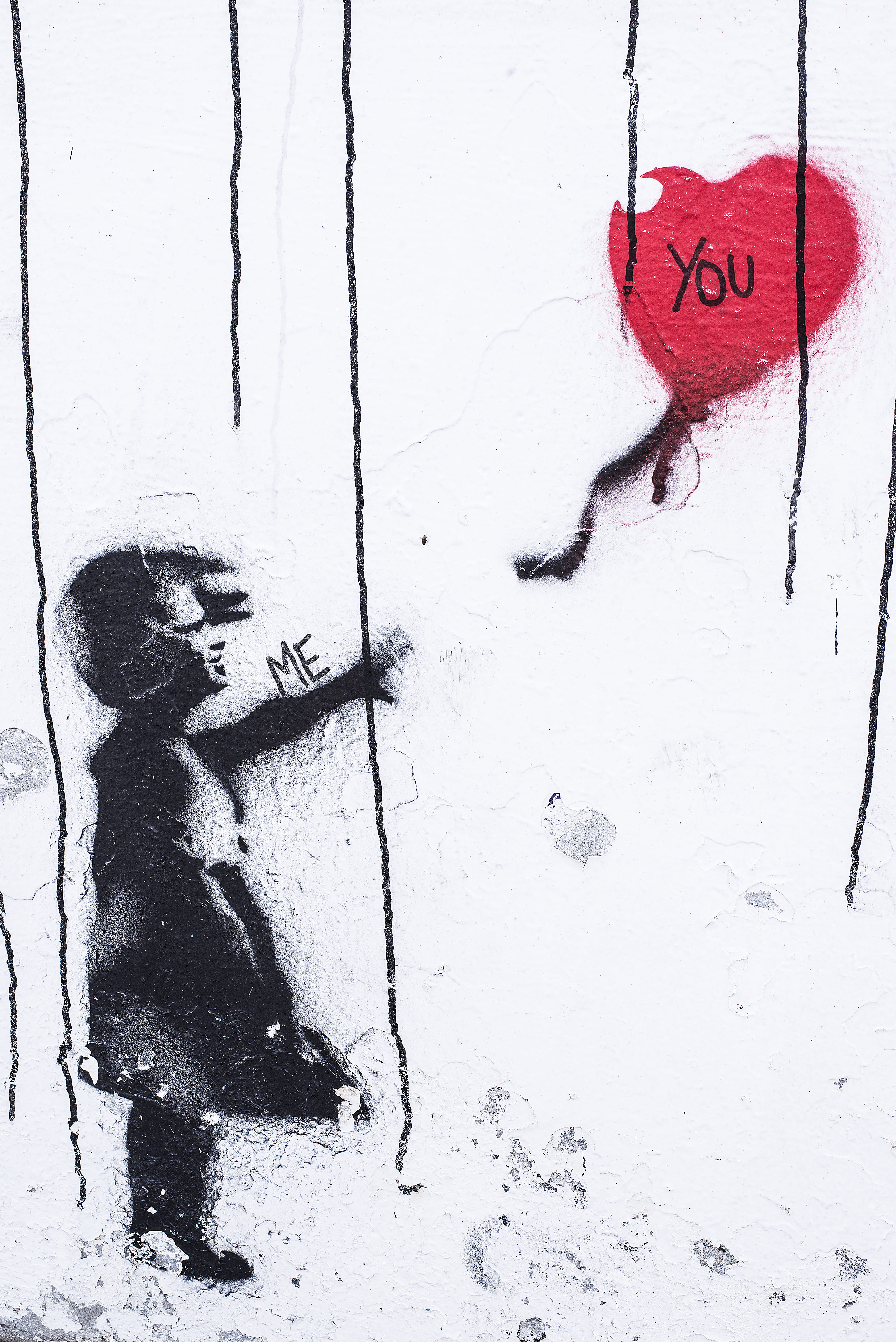 built structure, entrance, day, balloon, red, wallart, love, photo, wood - material, art, safety, creativity, you, outdoors, artist, girl, graffiti, protection, Phone HD Wallpaper