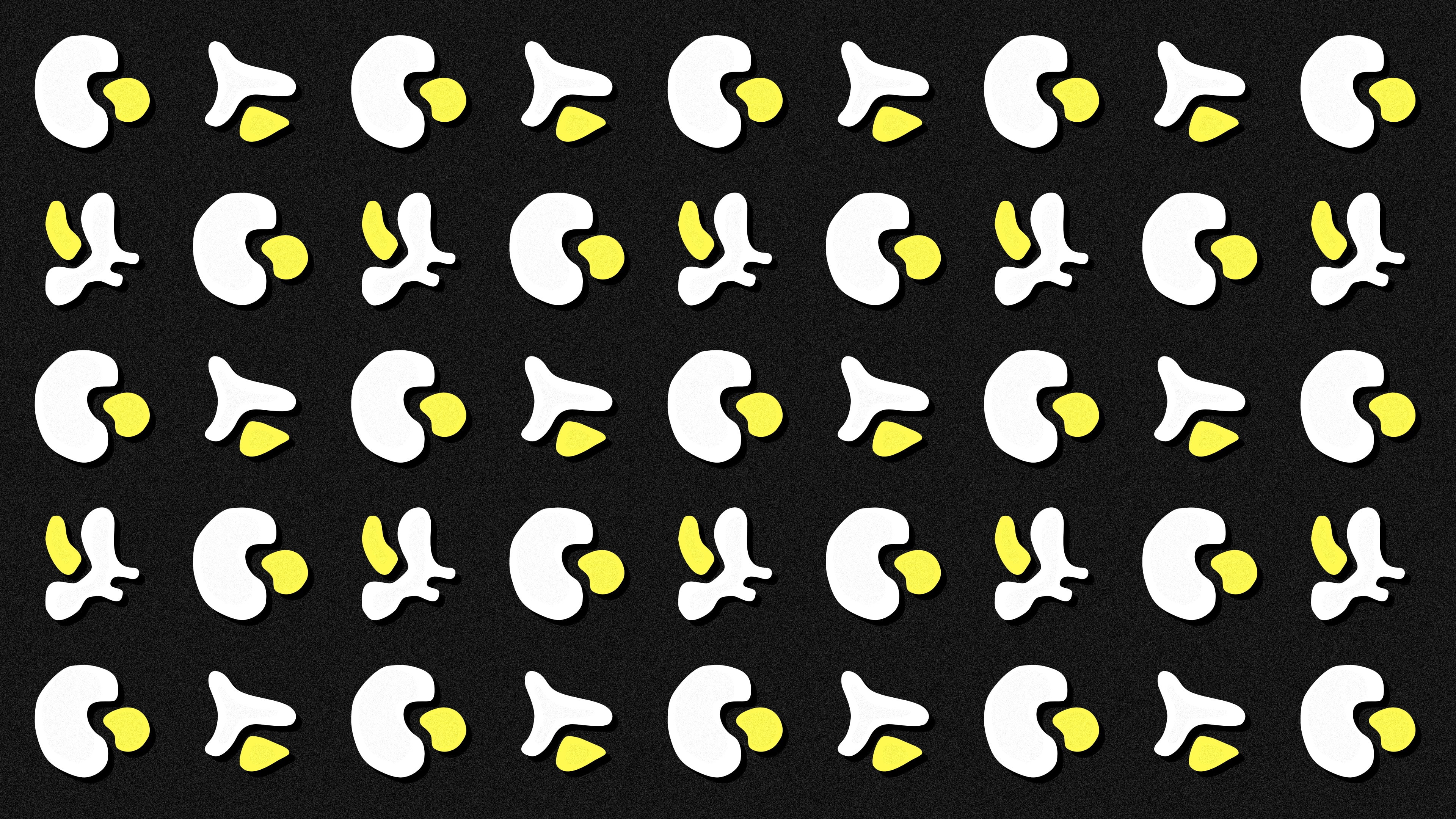 multi colored, black color, yellow, 4K, sweet, white color, indoors, flatdesign pattern simple abstract, black background, no people, food and drink, abundance, HD Wallpaper