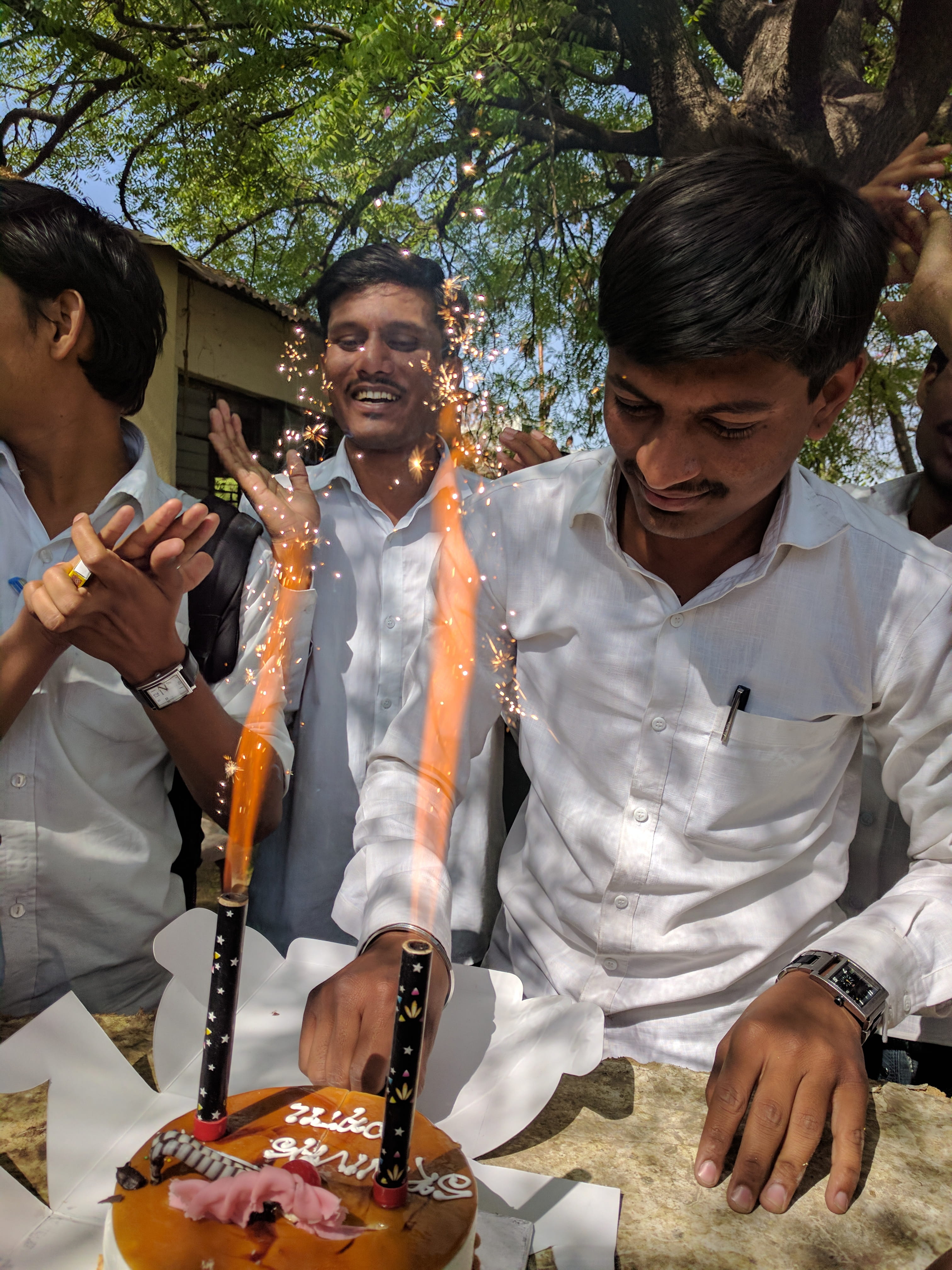 front view, nanded, alcohol, photo, trees, young men, cake, 4K, event, men, friendship, lifestyles, young adult, birthday, togetherness, refreshment, party - social event, Phone HD Wallpaper