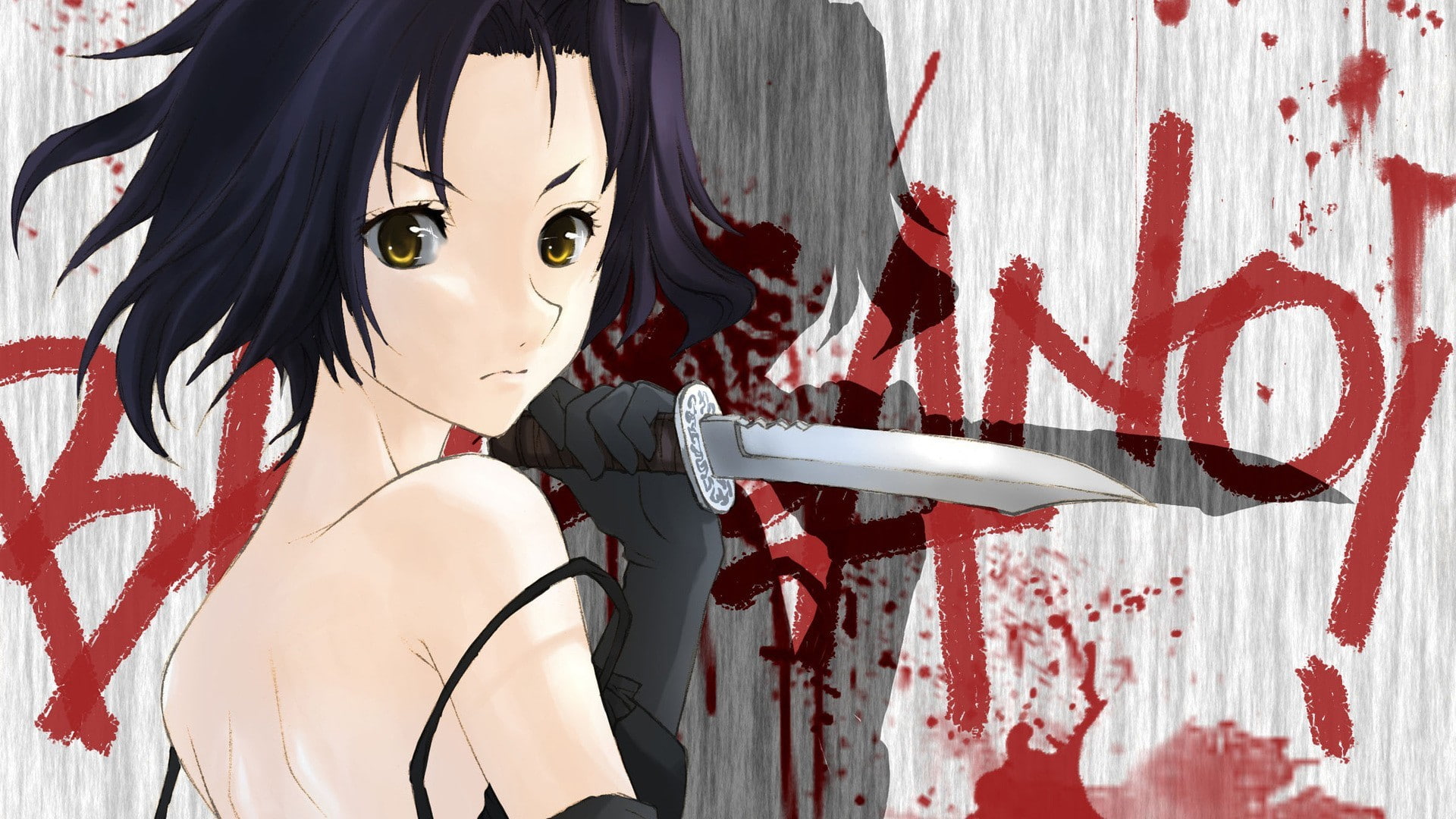 young adult, art and craft, fashion, women, standing, costume, lifestyles, 1080P, wall - building feature, Baccano!, indoors, red, one person, blood, spooky, HD Wallpaper