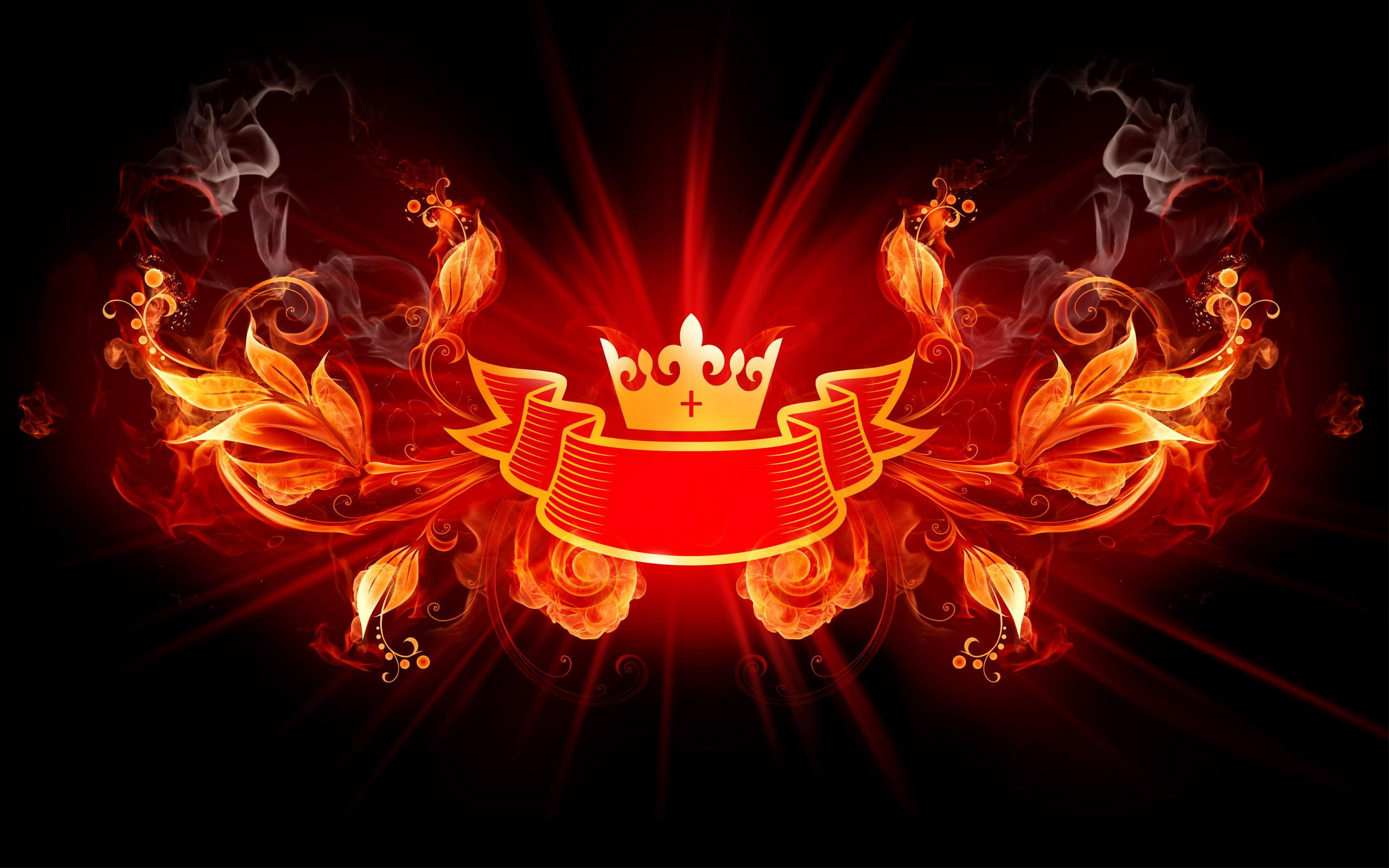 hd, creative and graphics, design, 2K, wide, fire, king, HD Wallpaper