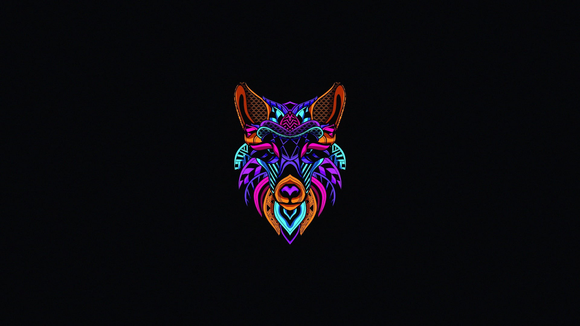 1080P, simple background, animals, minimalism, wolf, artwork, HD Wallpaper