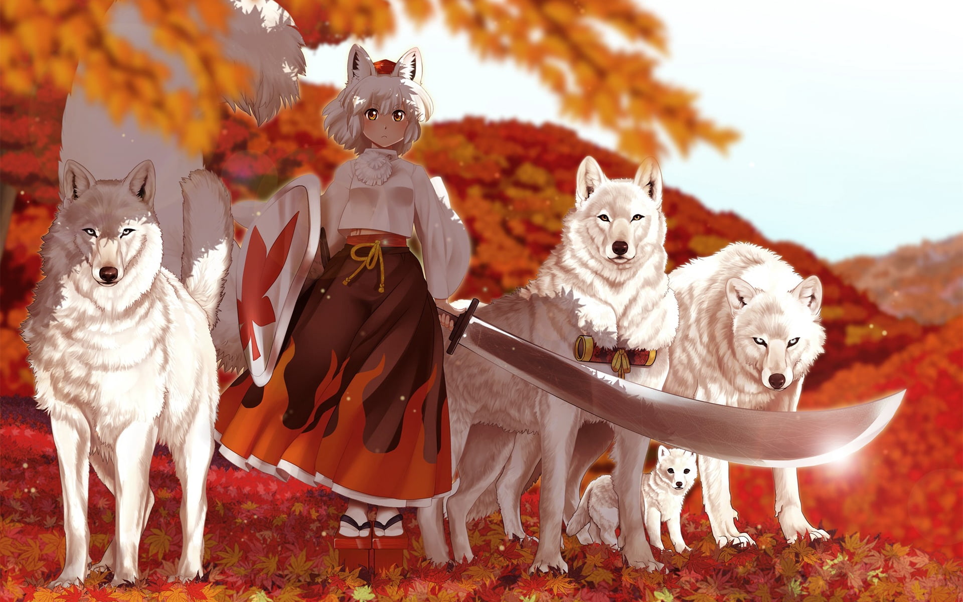 running, anime, cultures, dog, canine, domestic Animals, happiness, animal themes, two animals, friendship, outdoors, digital, horse, sword, HD Wallpaper