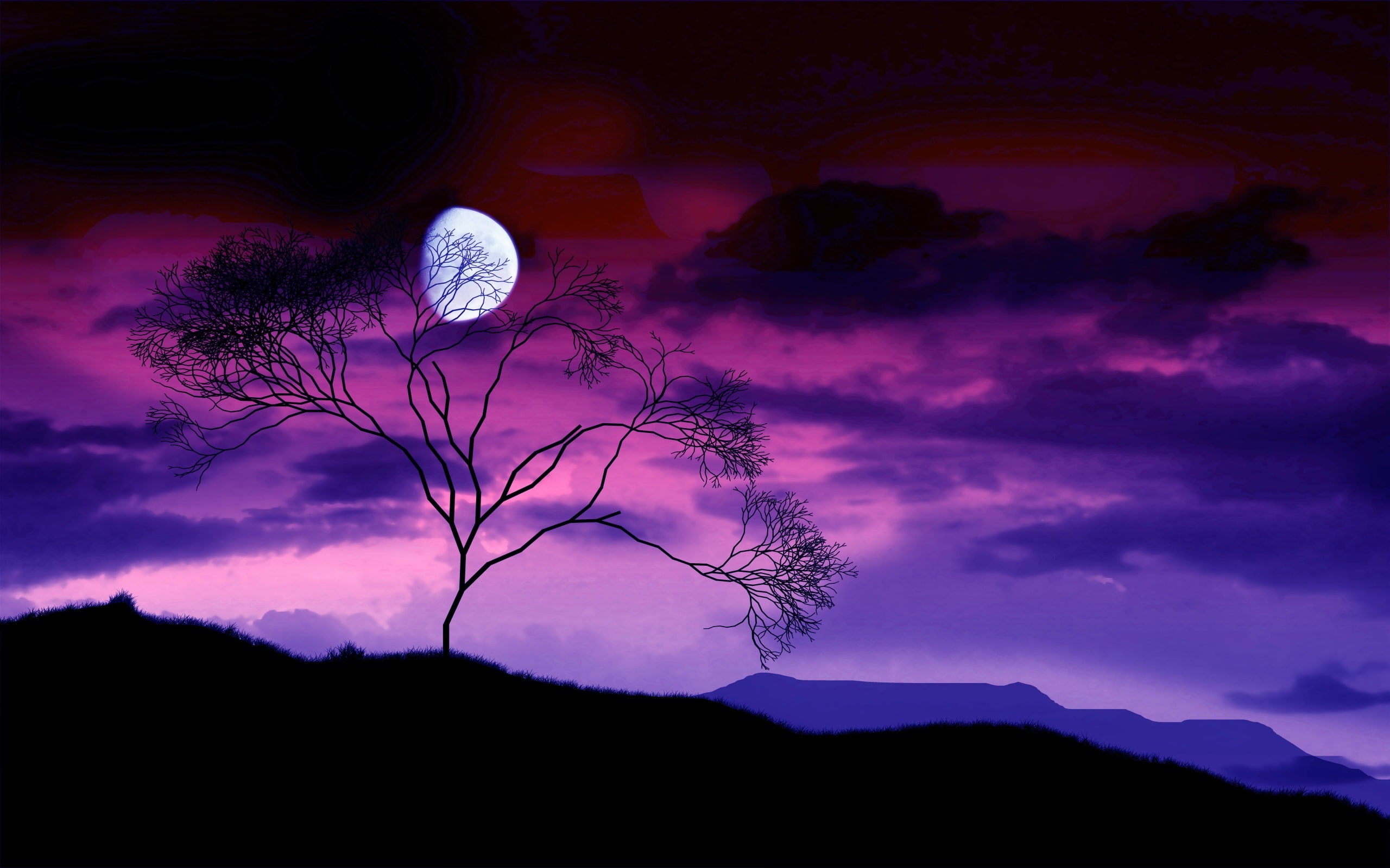 2K, moon, full, hd, artistic, nature, HD Wallpaper