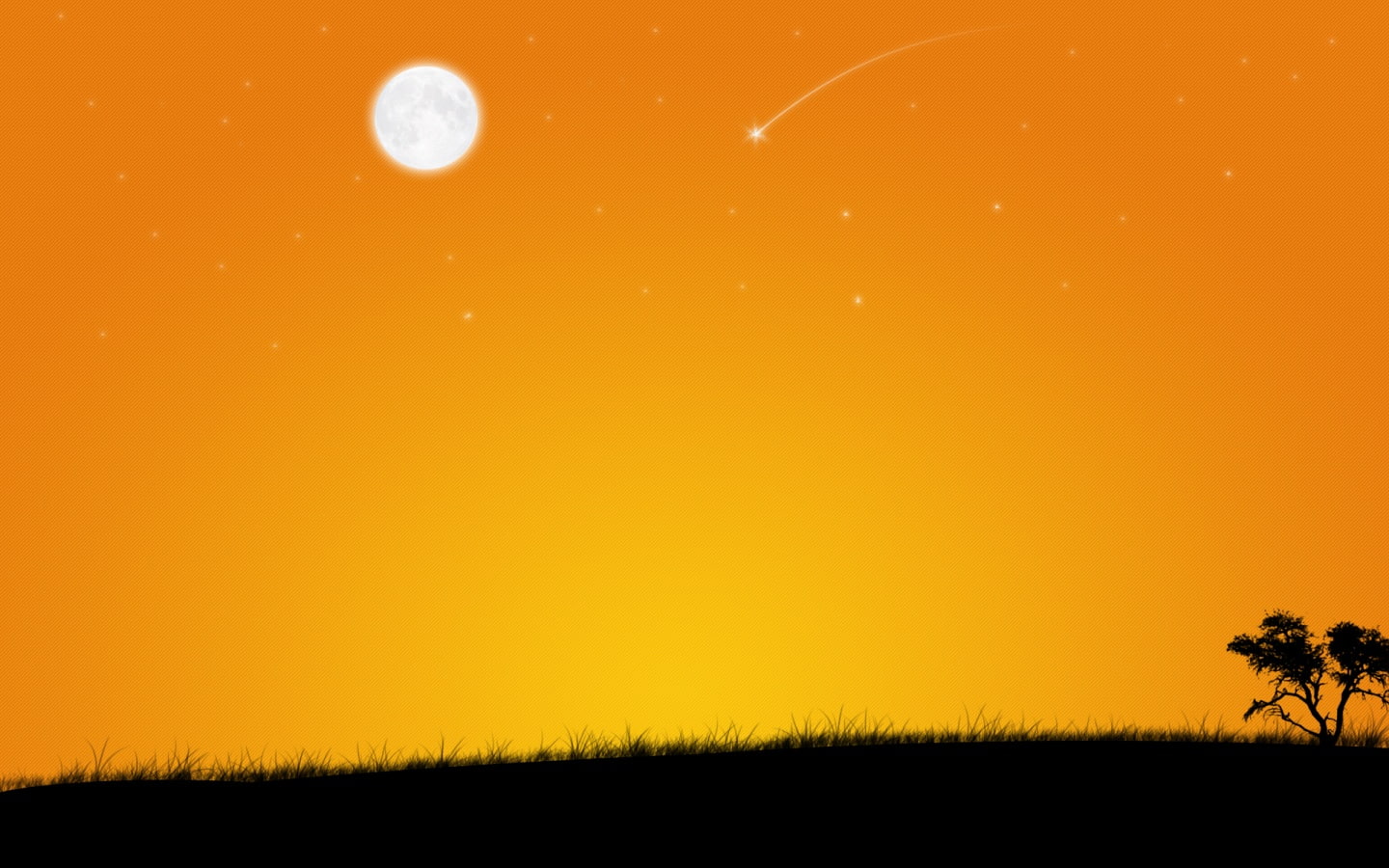 tree, moon, hd, full, silhouette, artistic, nature, shooting, lone, 720P, star, HD Wallpaper